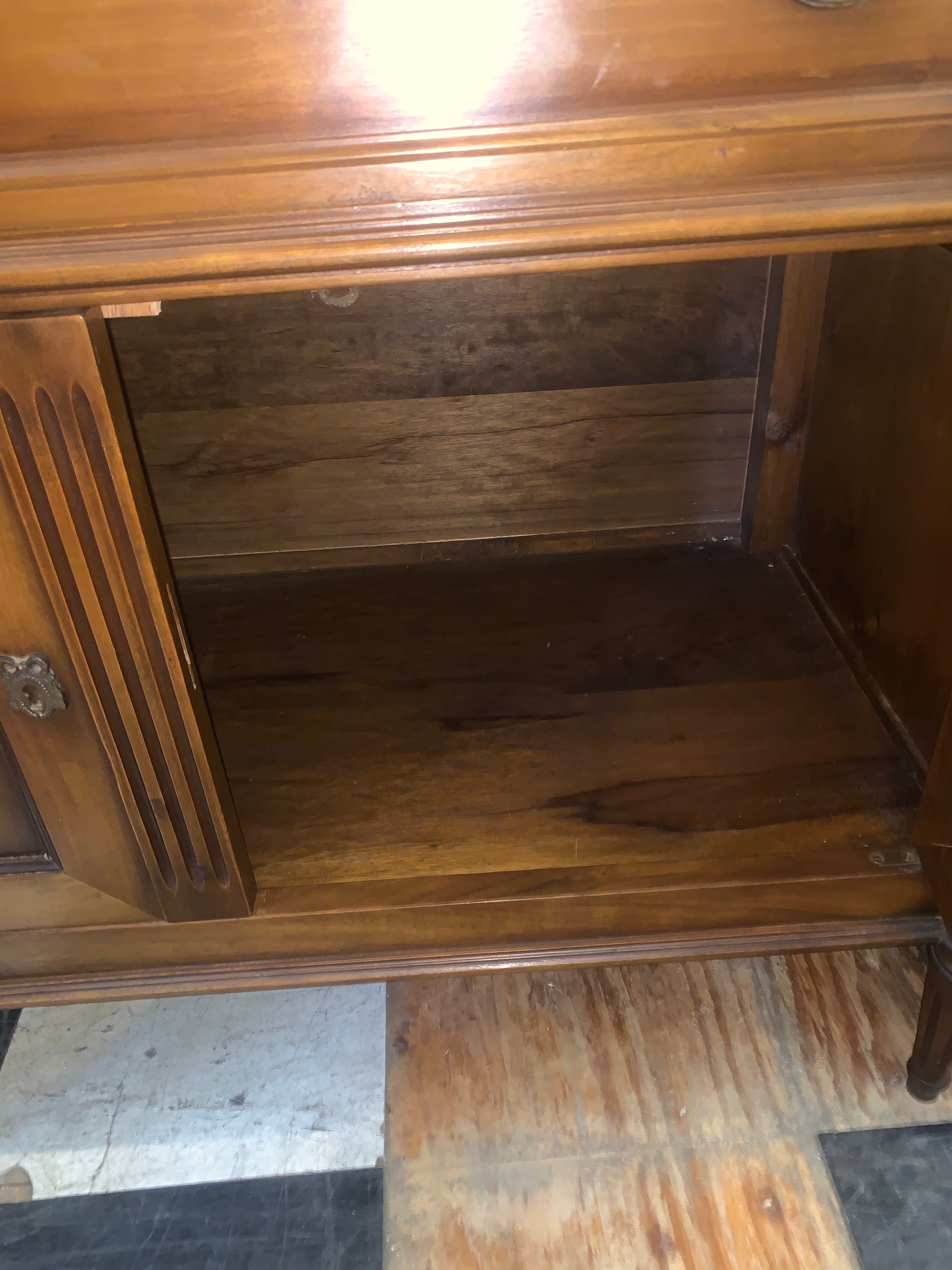 Hard To Find Walnut Petite Sideboard From France  c.1930s
