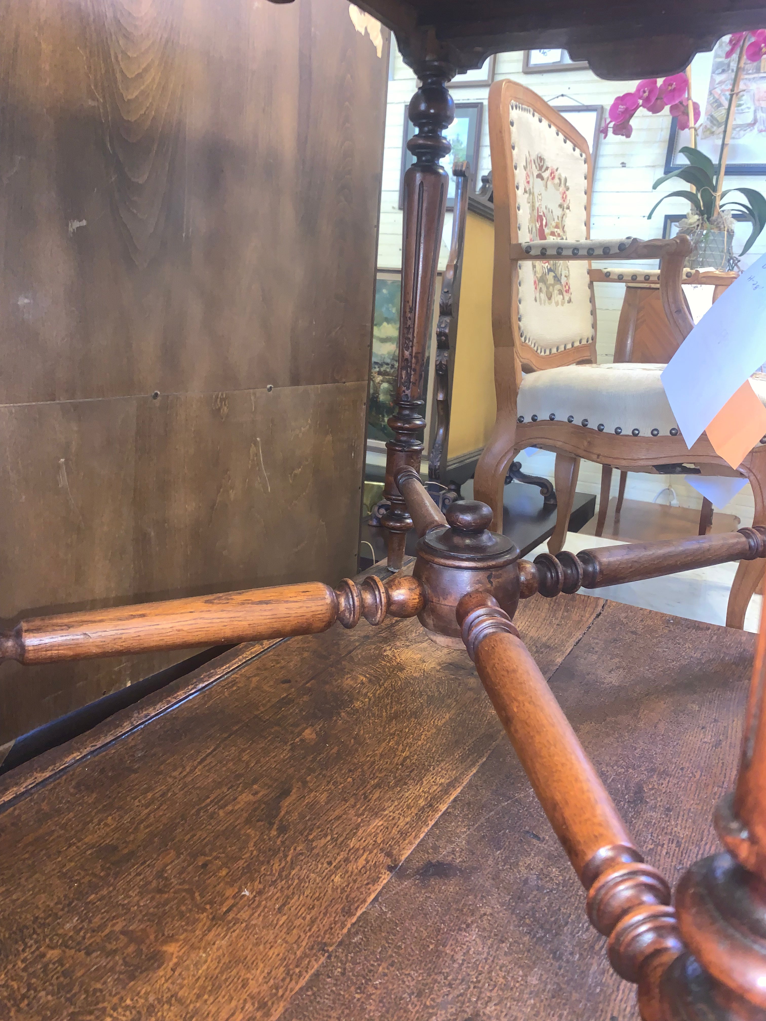 French Walnut Writing Table One Drawer  c.1900