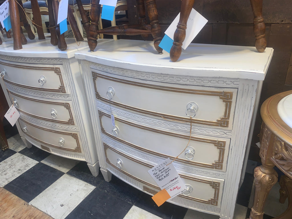 Pair Painted New Designer Hard To Find Bedside Chest