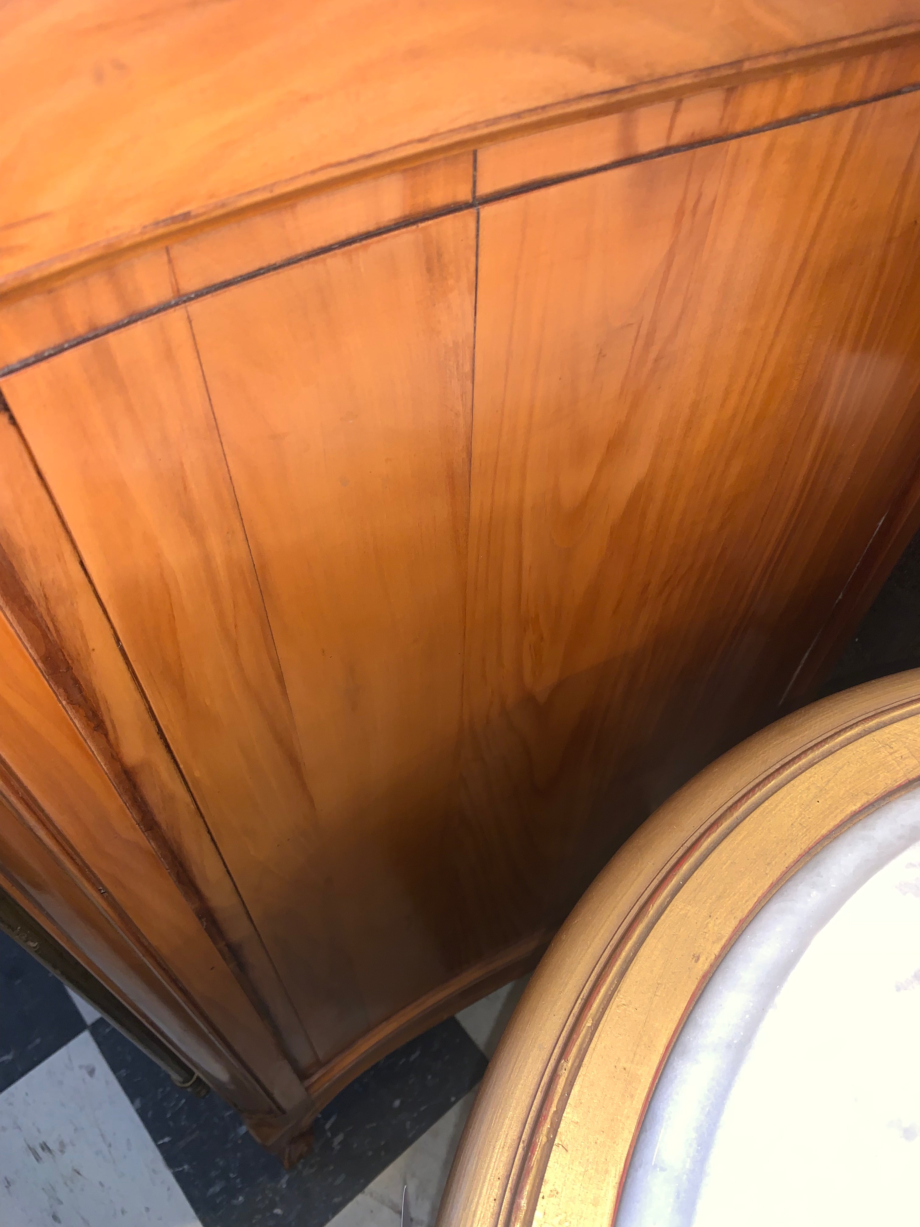 Country French Cherry Sideboard White Marble Top  c.1940s