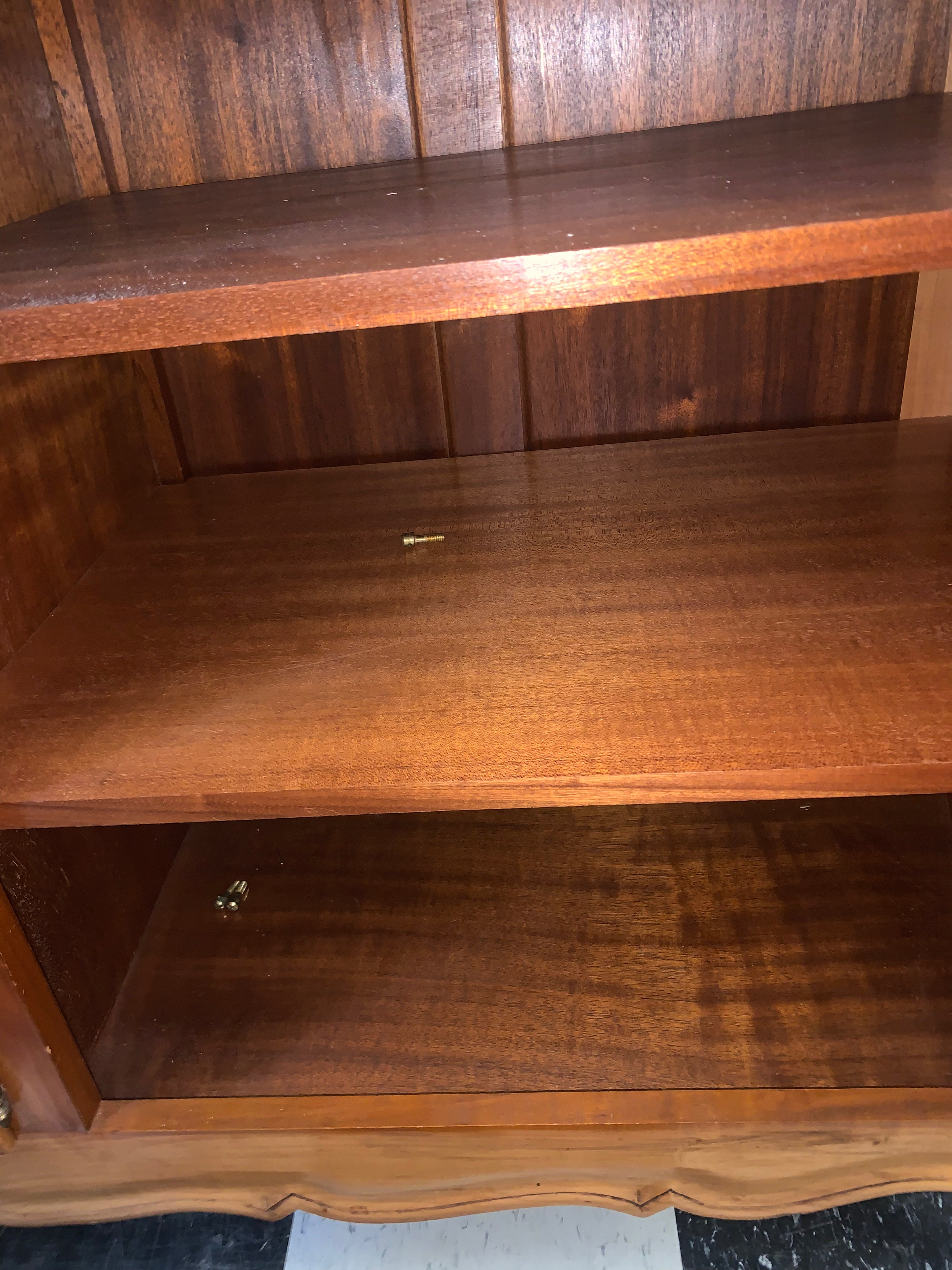 Country French Cherry Sideboard White Marble Top  c.1940s