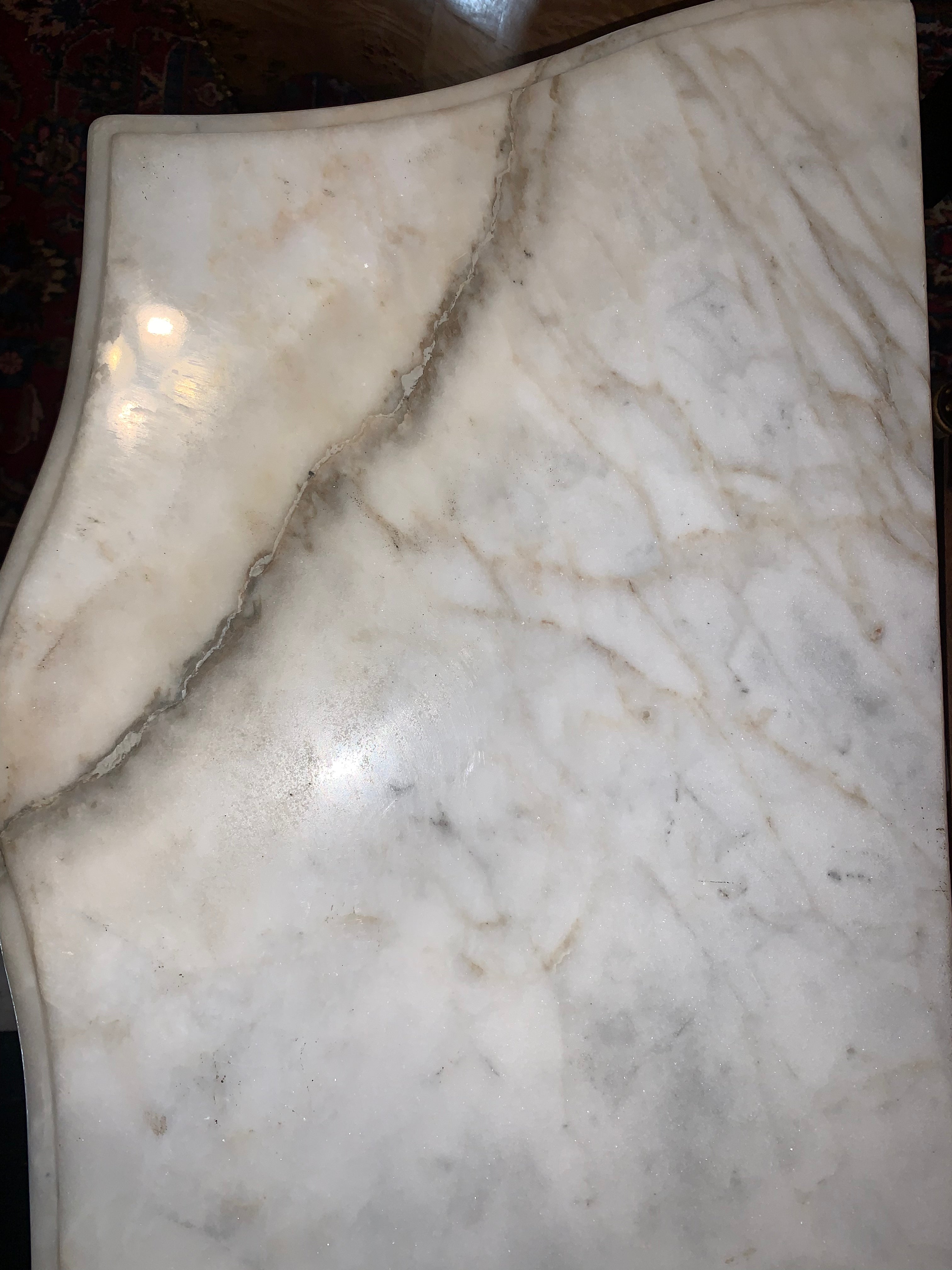 Pair Burled Elm Reproduction Marble Top Bedsides Chest New