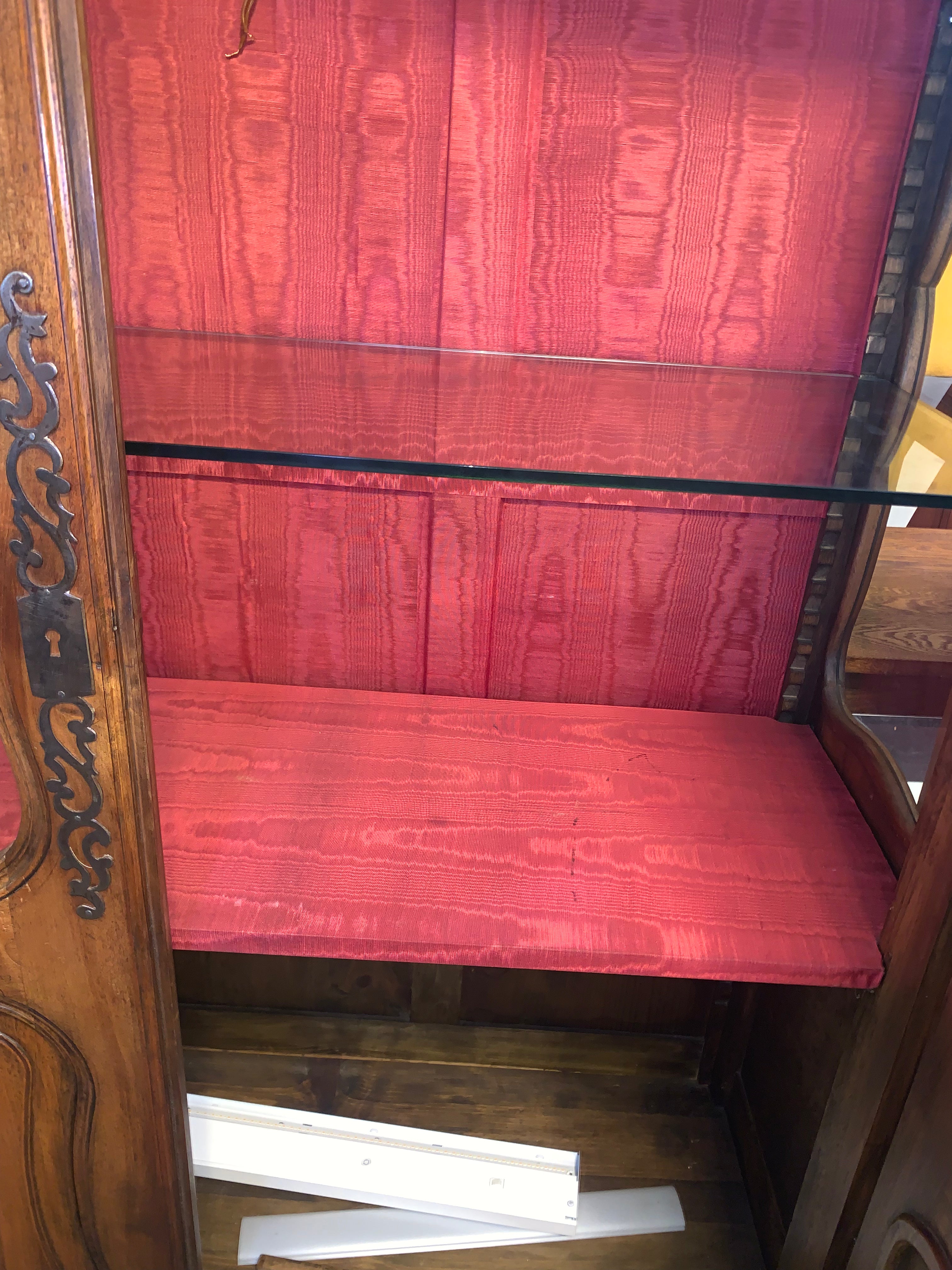 Carved Walnut French Vitrine or Bookcase with Shelves  c.1900