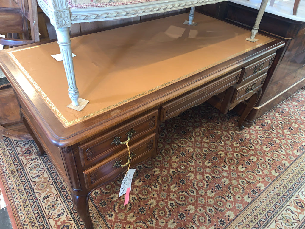 Hard to Find French Antique Leather Top Desk Great Size  c.1920s