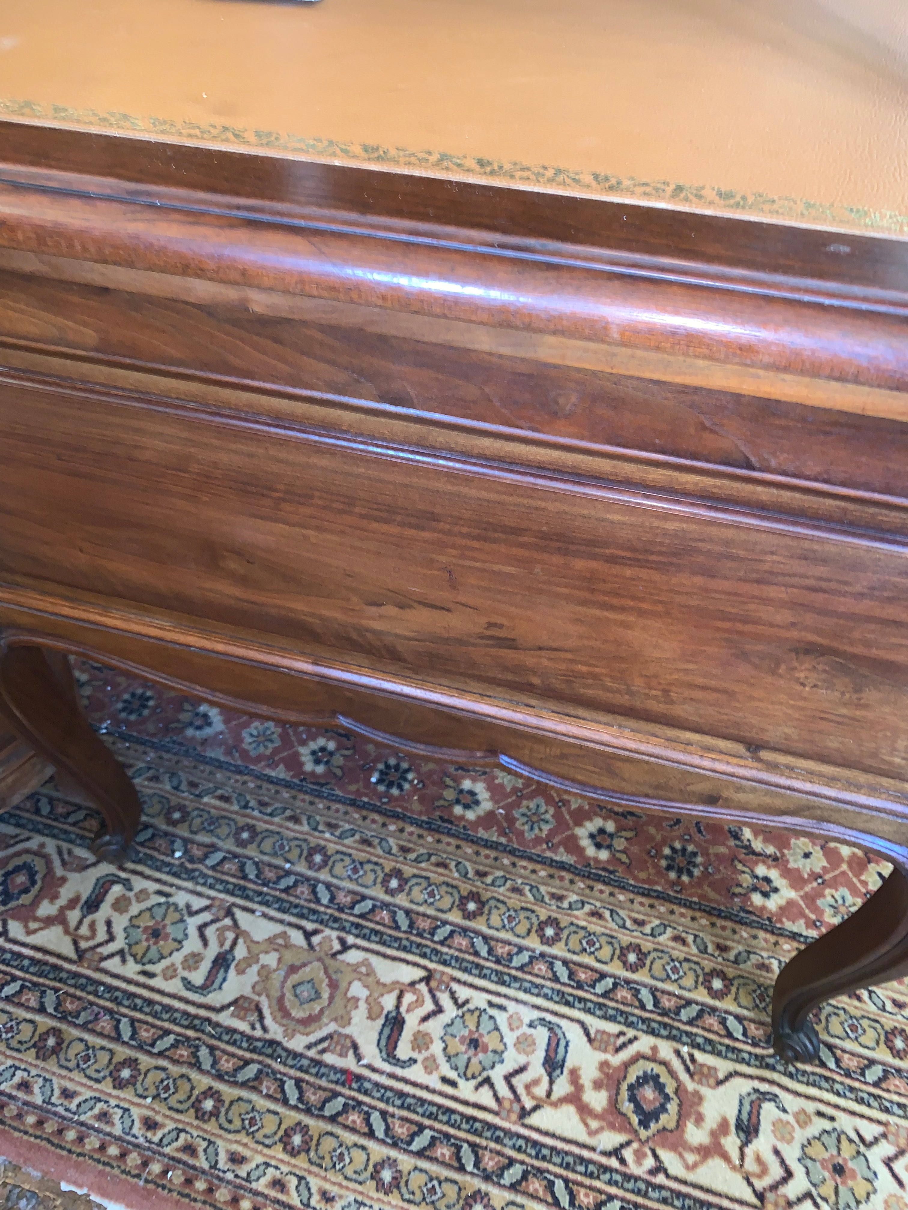 Hard to Find French Antique Leather Top Desk Great Size  c.1920s