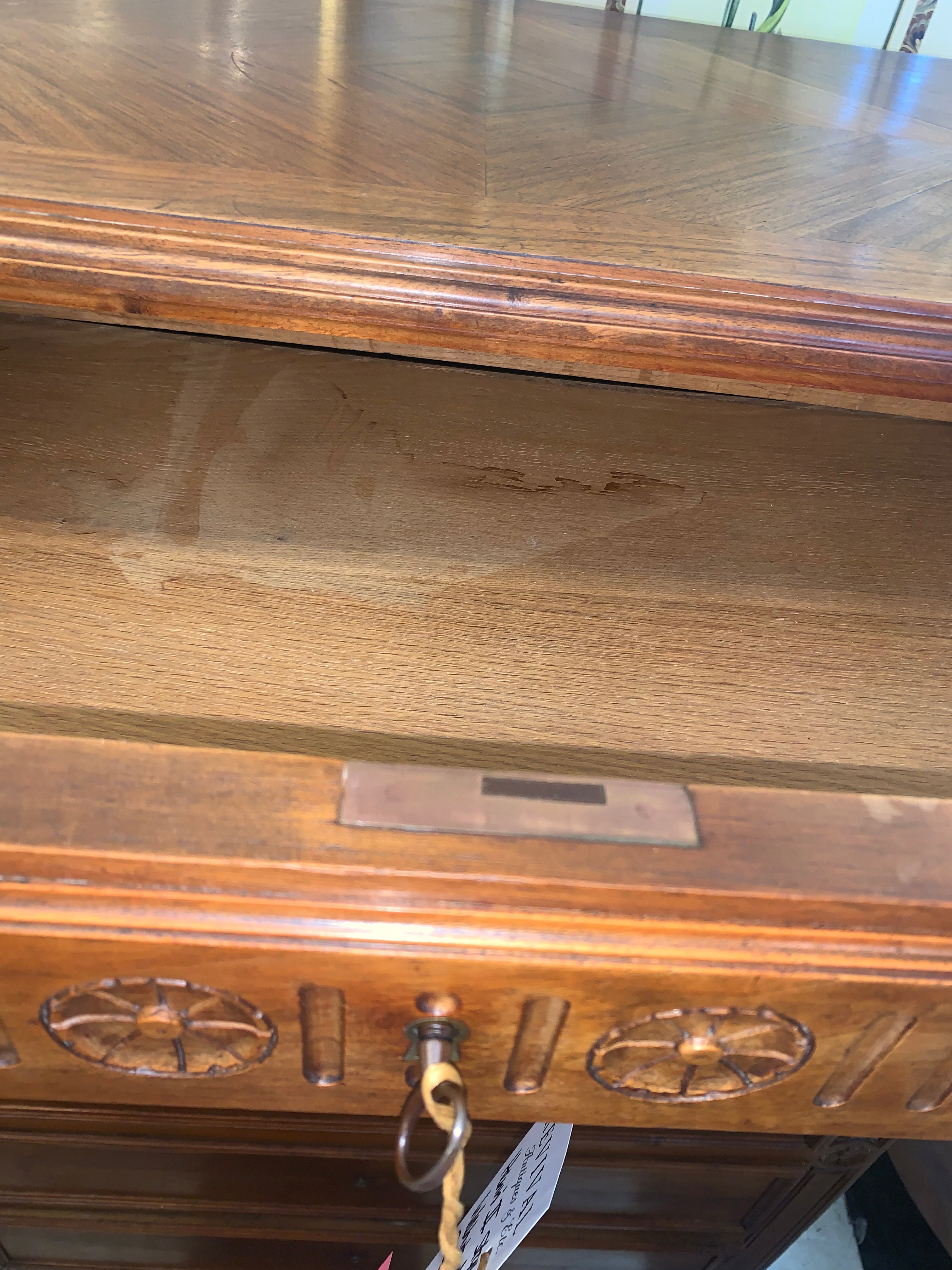 Henri II Style Walnut Drop Front Secretary Desk  c.1900