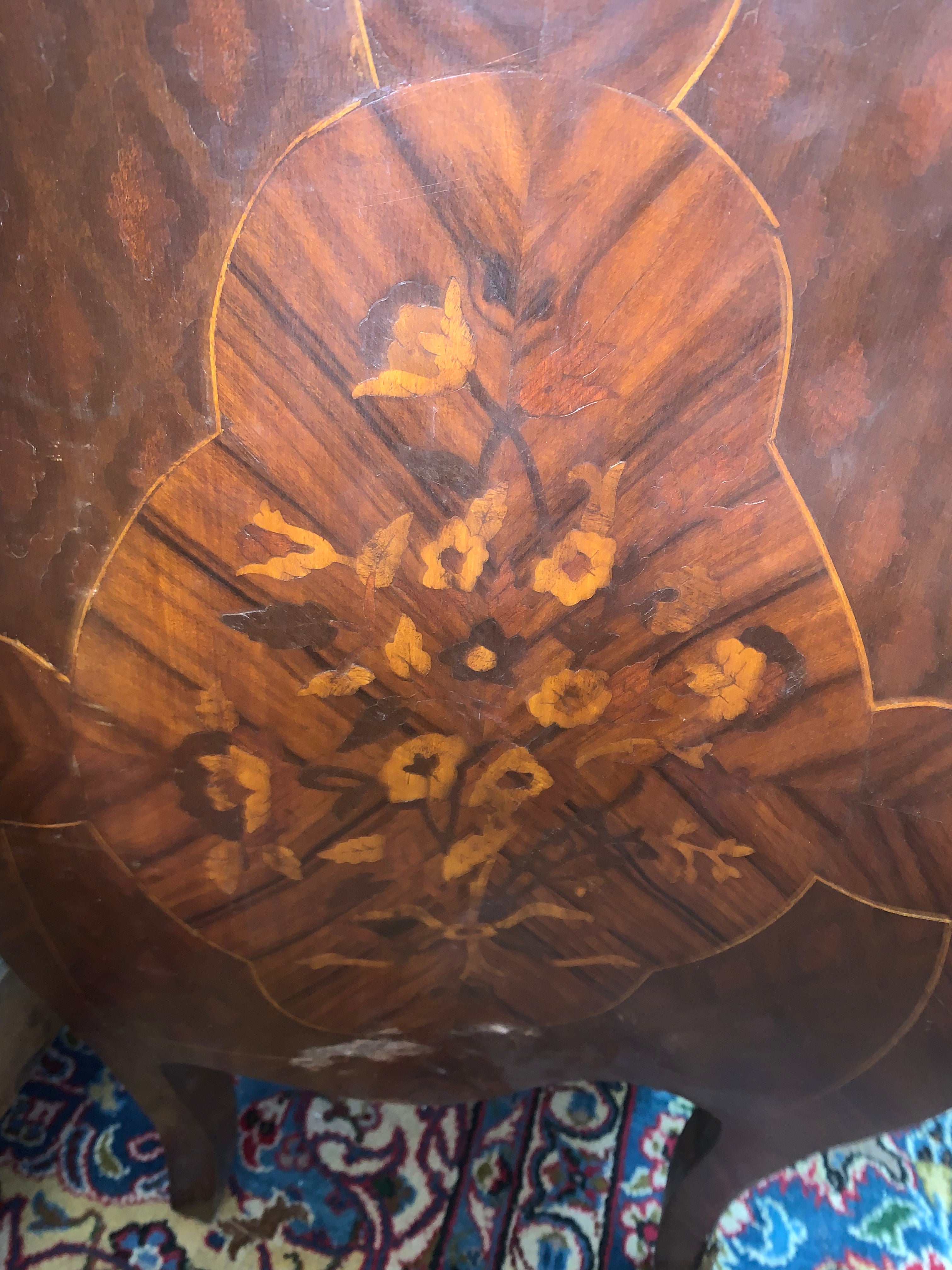 Reproduction Inlaid French Marble Top Chest Repair to Marble NEW