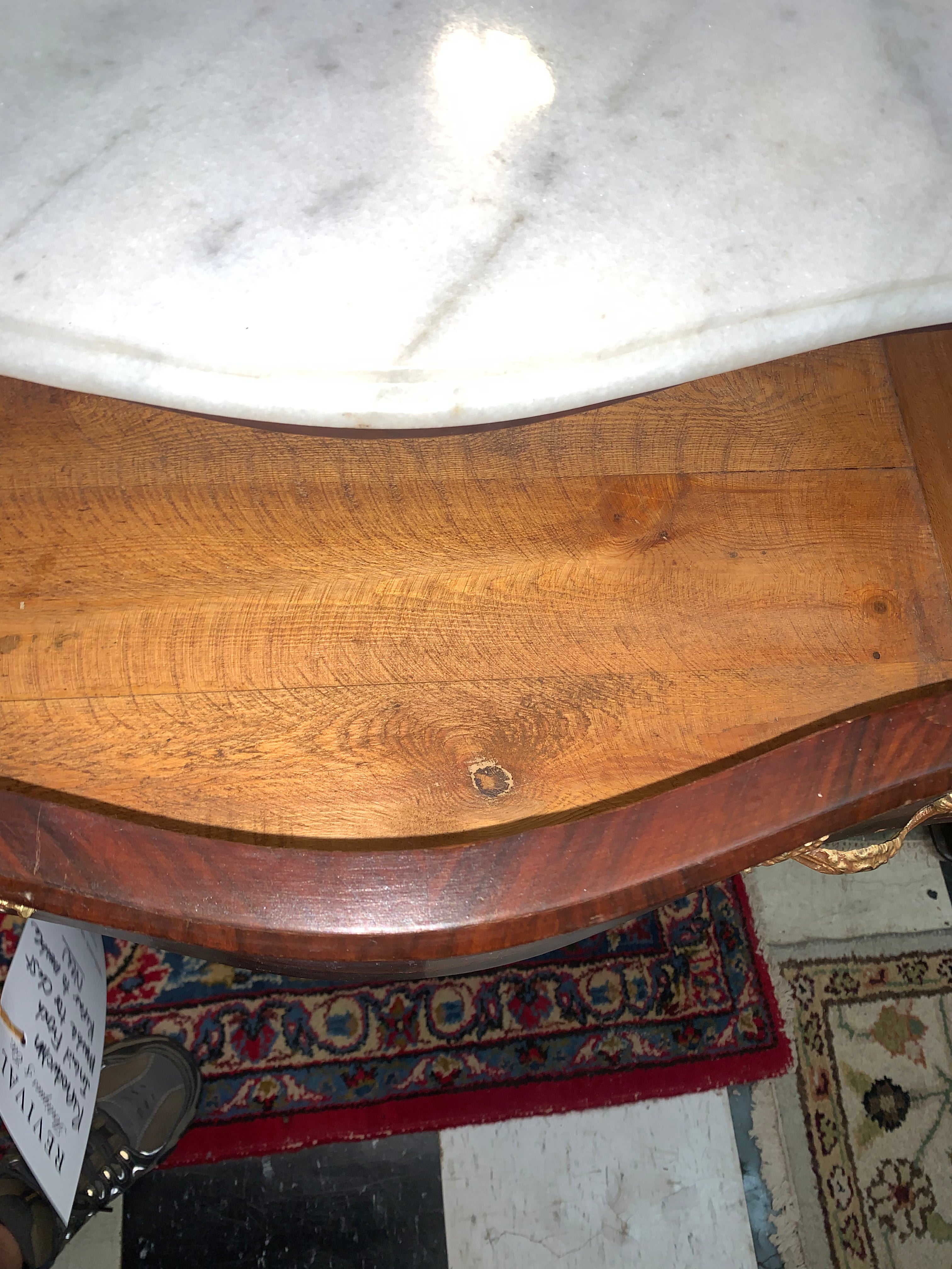 Reproduction Inlaid French Marble Top Chest Repair to Marble NEW