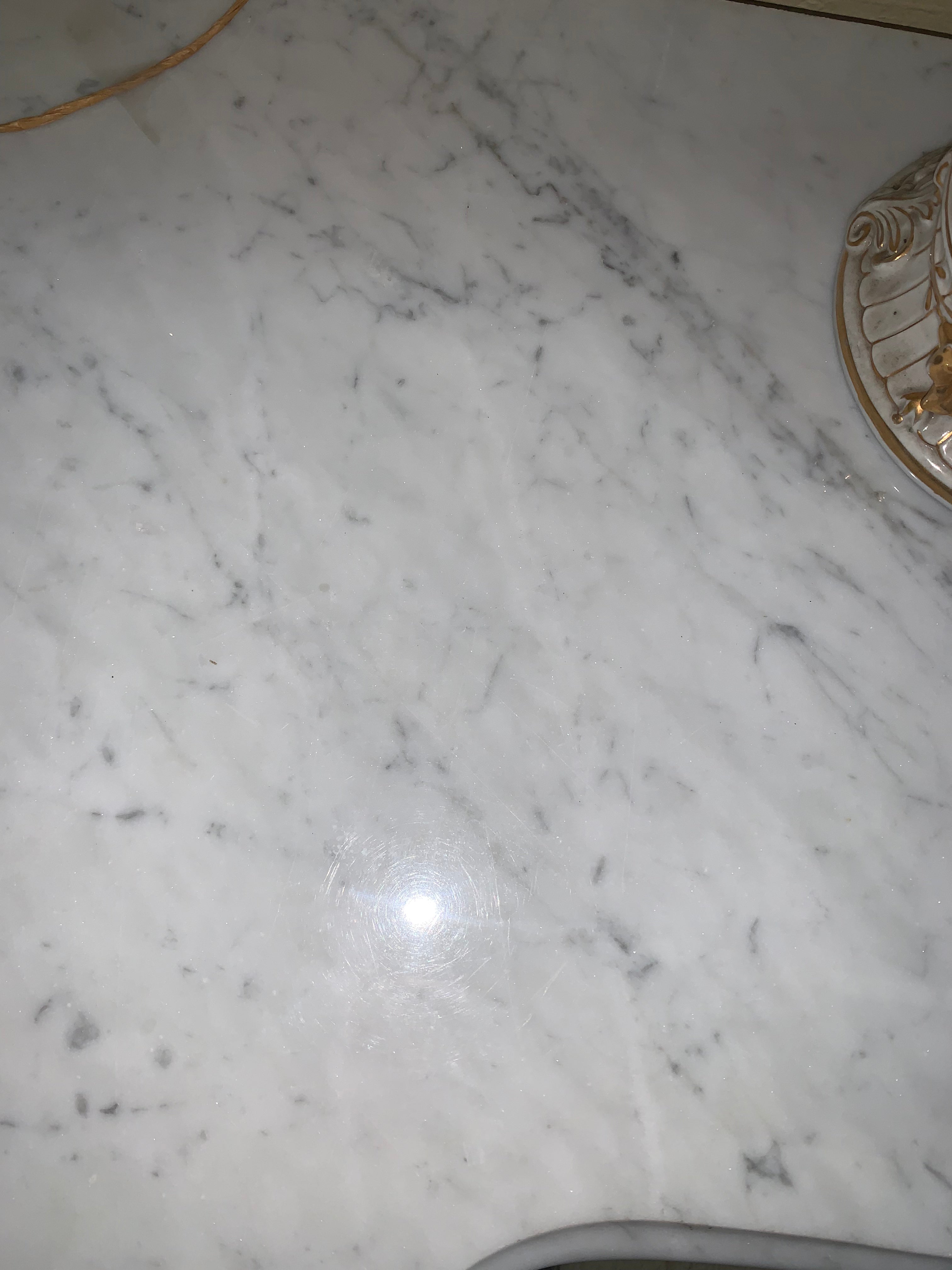 Antique Marble Top Victorian Inlaid Mahogany Sideboard minor chips to finish