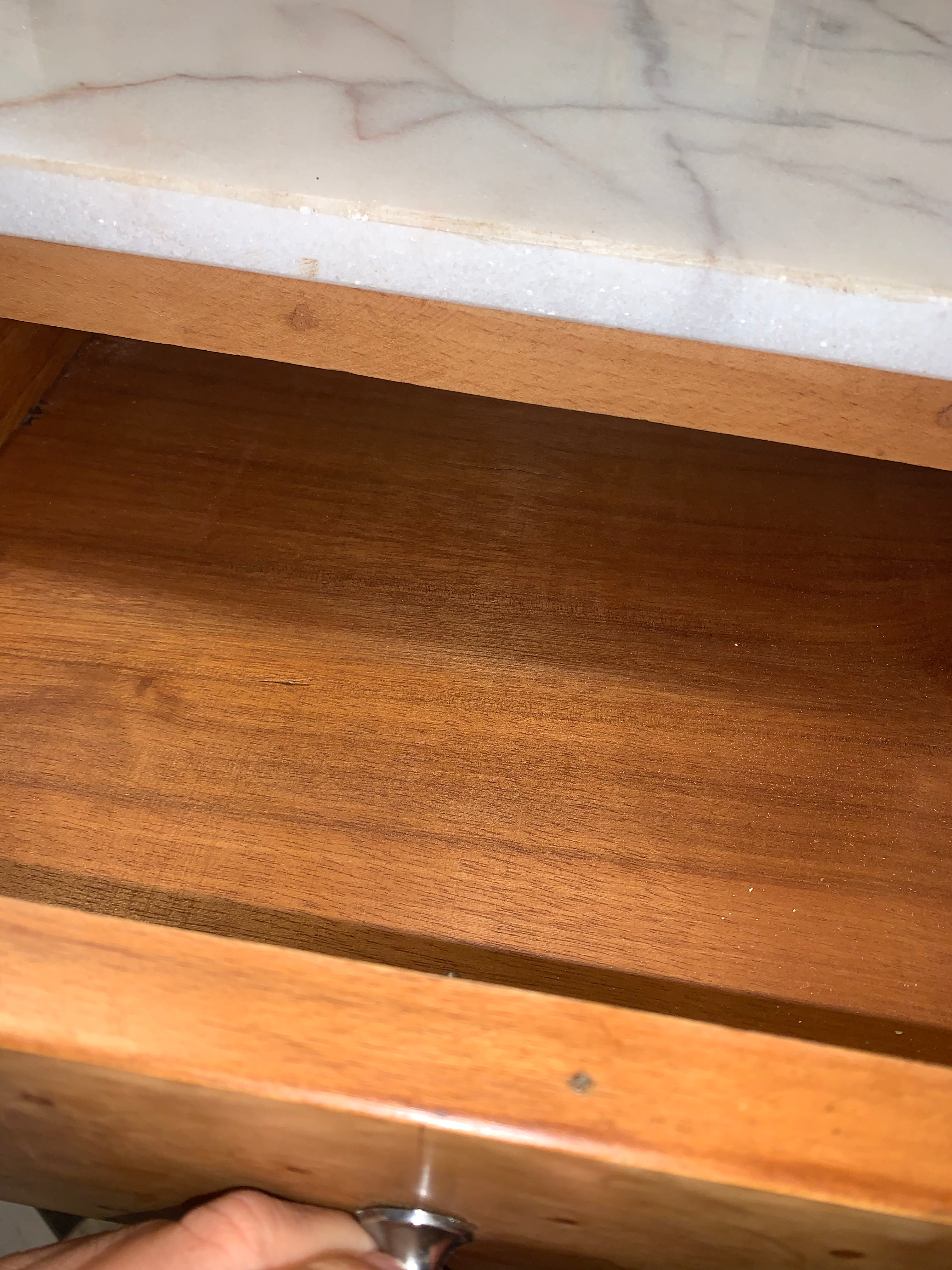 Pair Birds Eye Maple Reproduction Marble Top Bedside Chest NEW