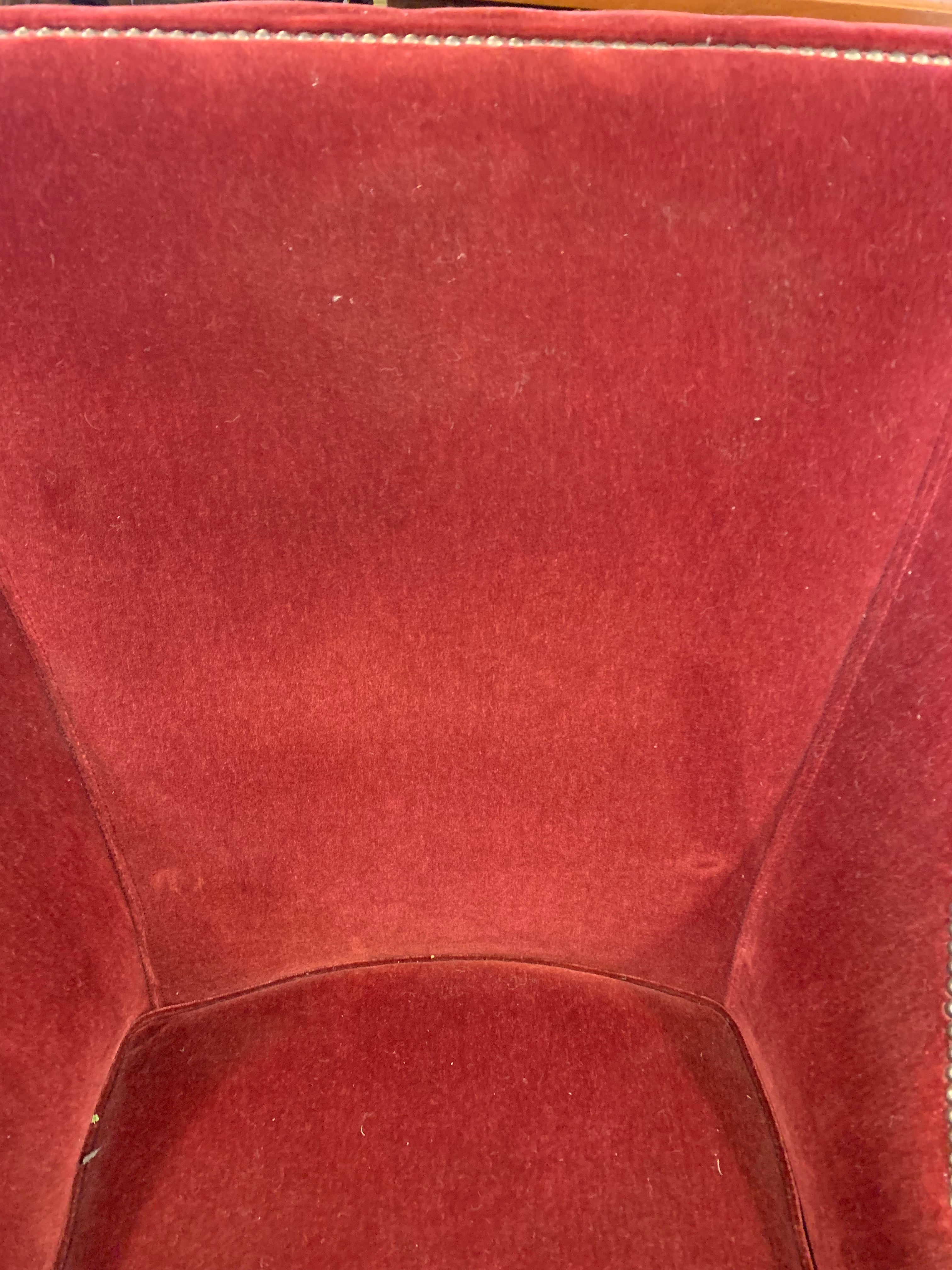 Pair Vintage Velvet Modern Chairs Great Textile