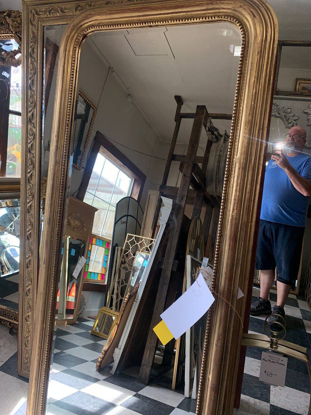 Vintage Louis Philippe Reproduction Gilt Mirror Large Size