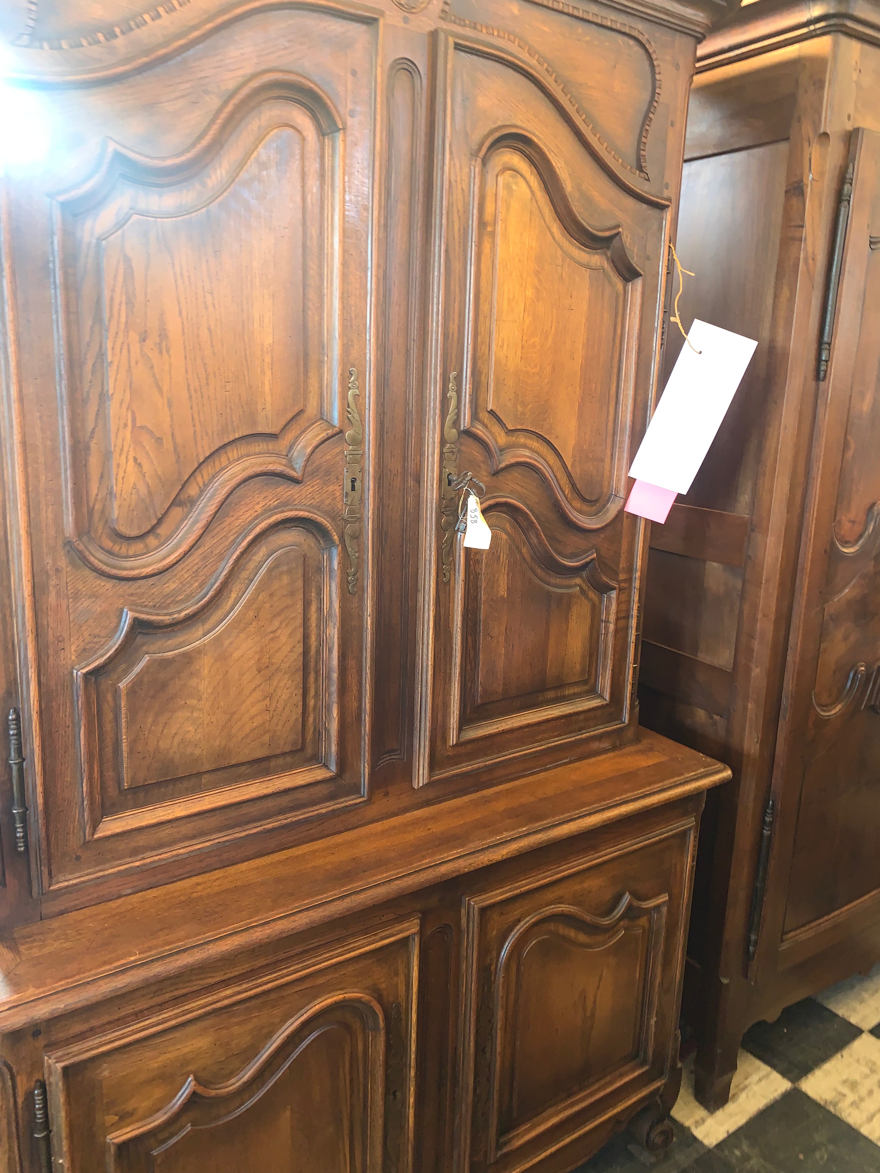 Very Hard To Find French Buffet du Corps Cabinet Dark Oak  c.1900