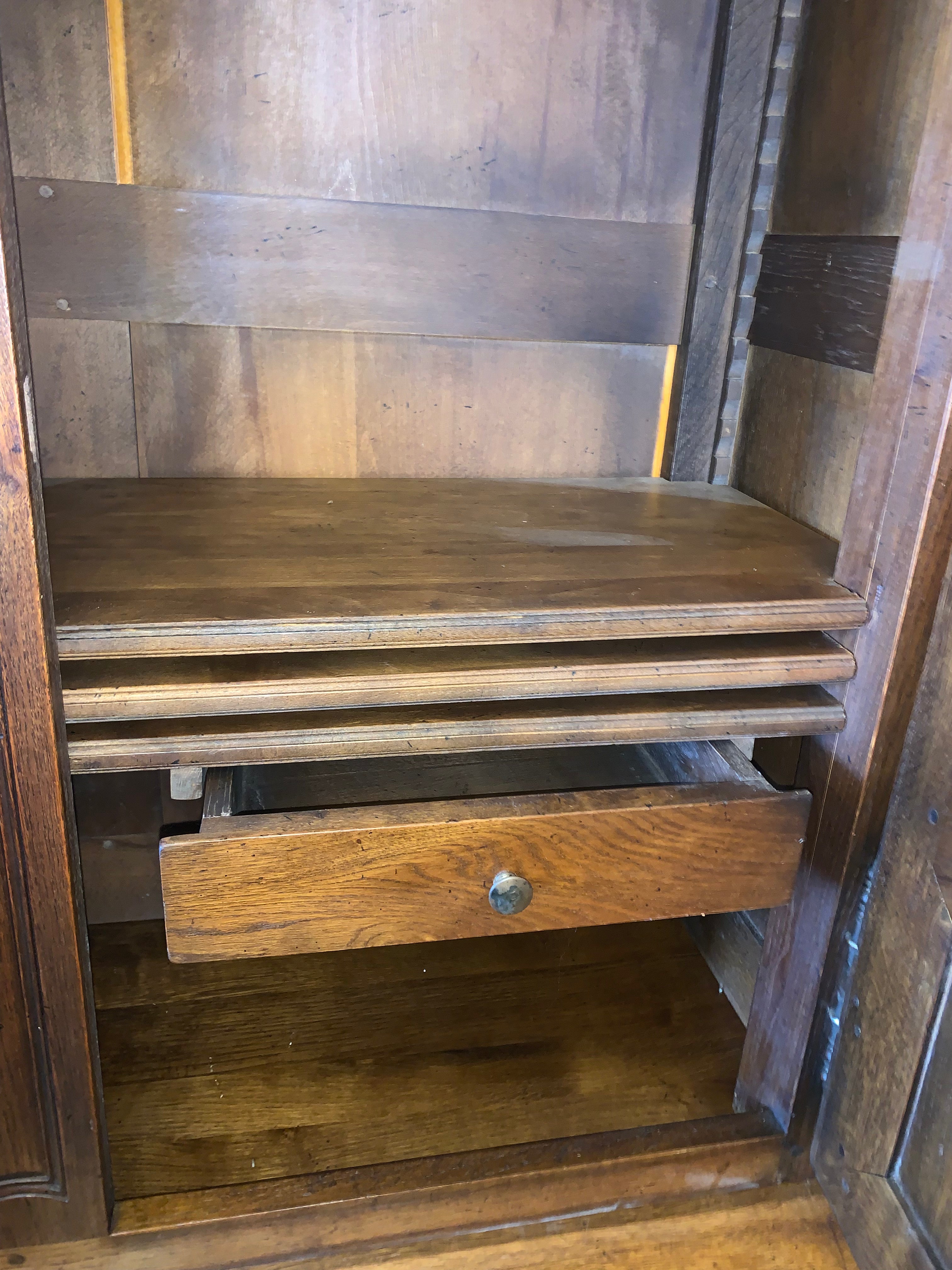 Very Hard To Find French Buffet du Corps Cabinet Dark Oak  c.1900