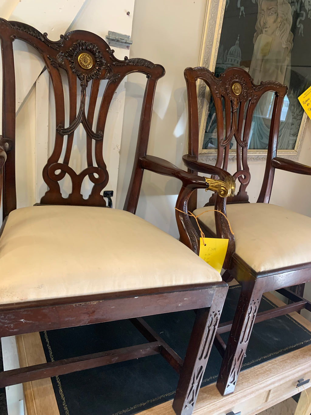 Pair High End Mahogany Chairs