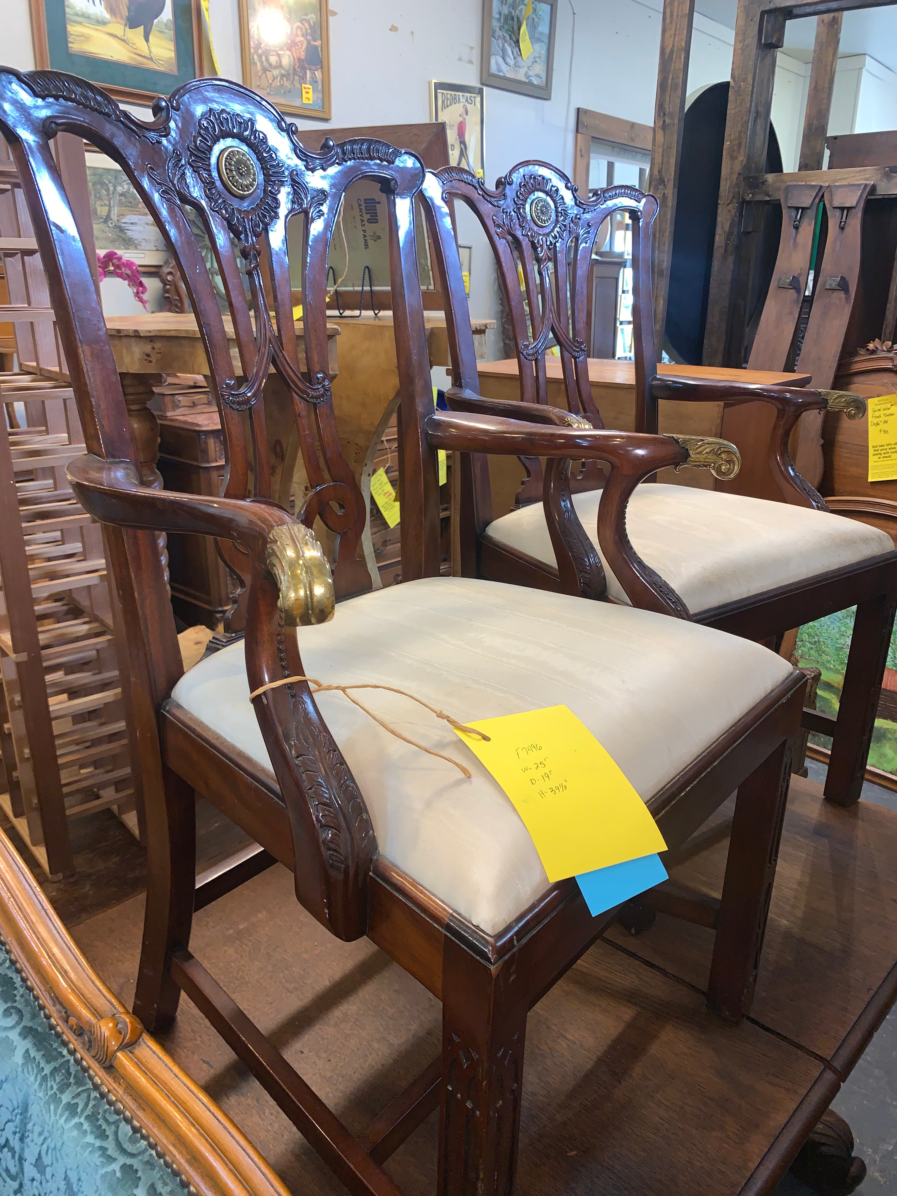 Pair High End Mahogany Chairs