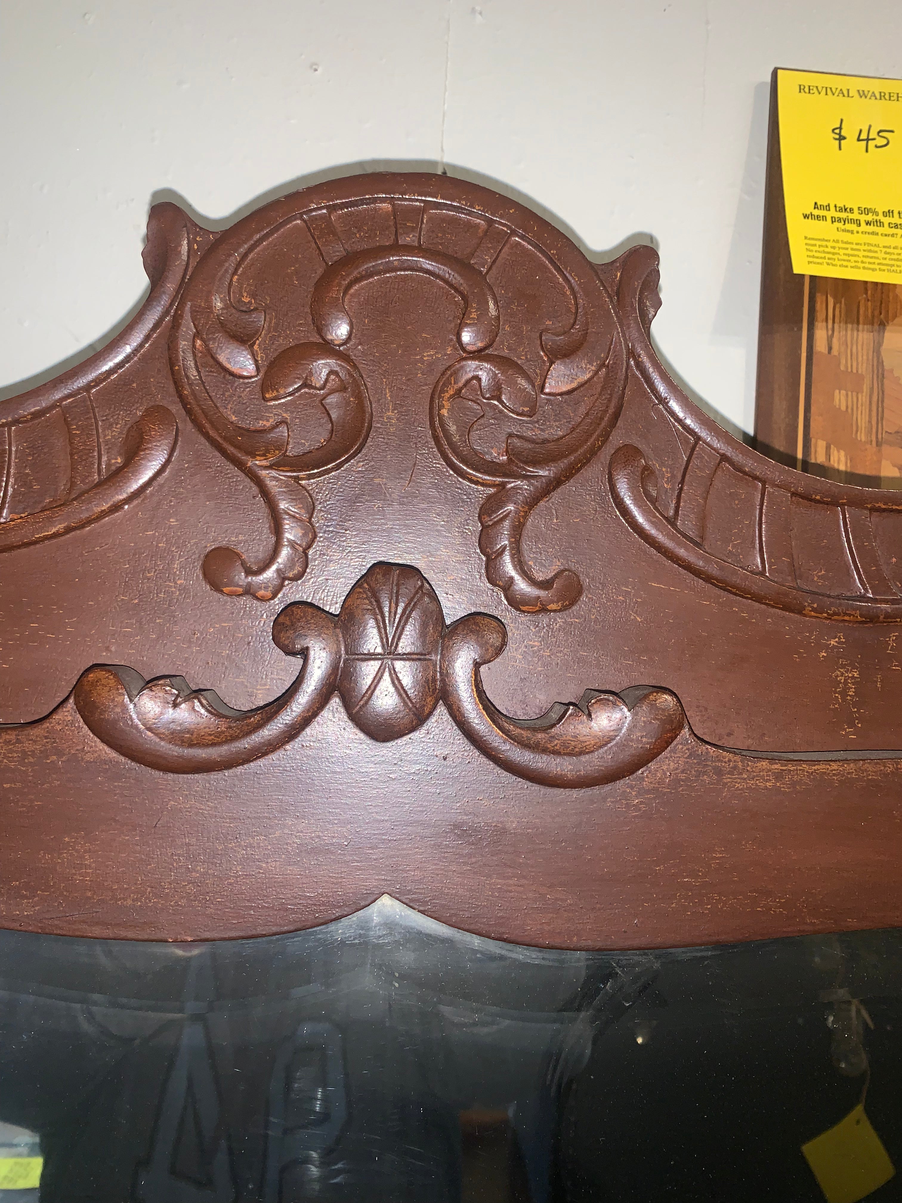 Early 1900s Hall Tree w/ Bevel Mirror As Is