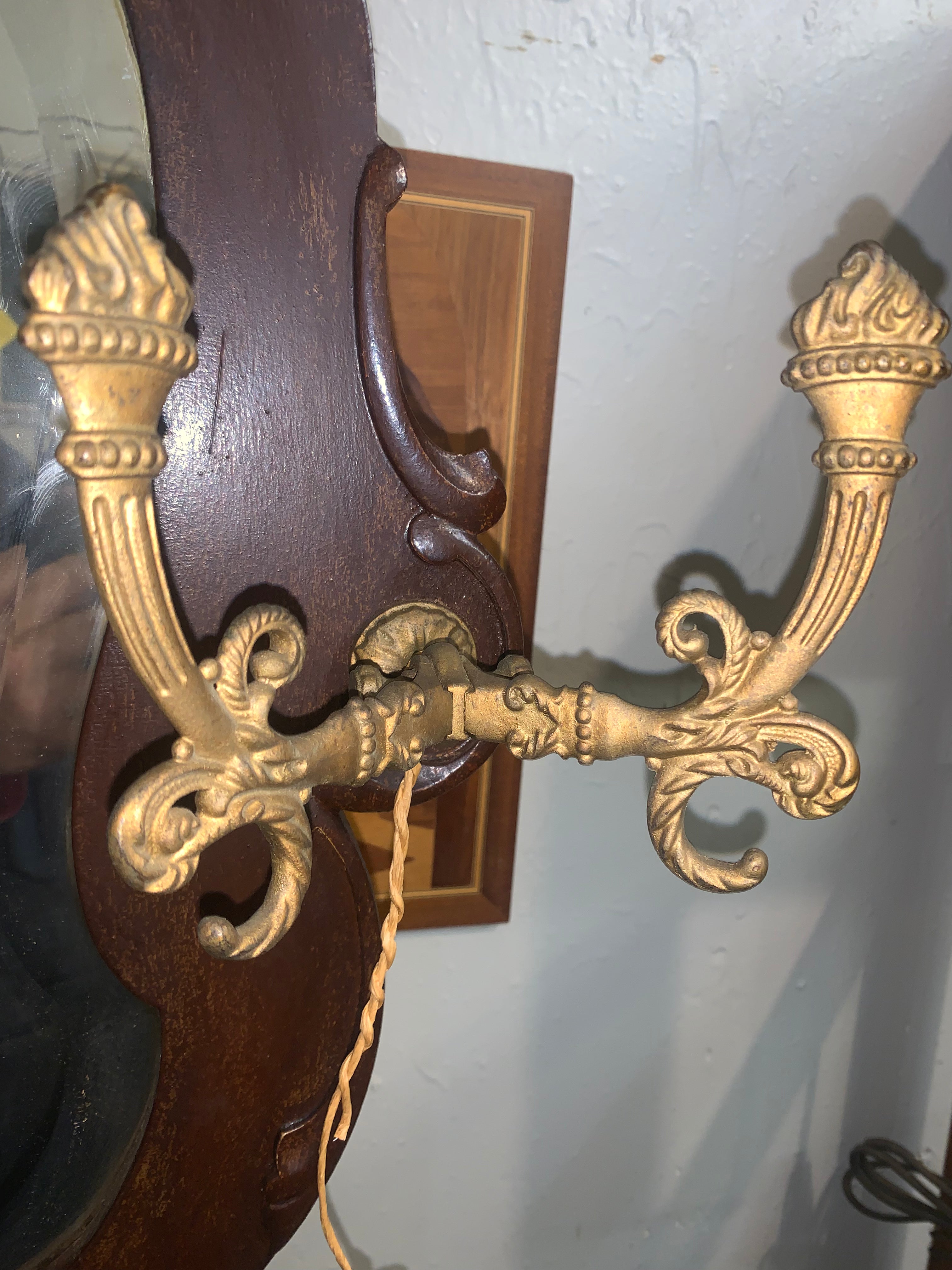 Early 1900s Hall Tree w/ Bevel Mirror As Is