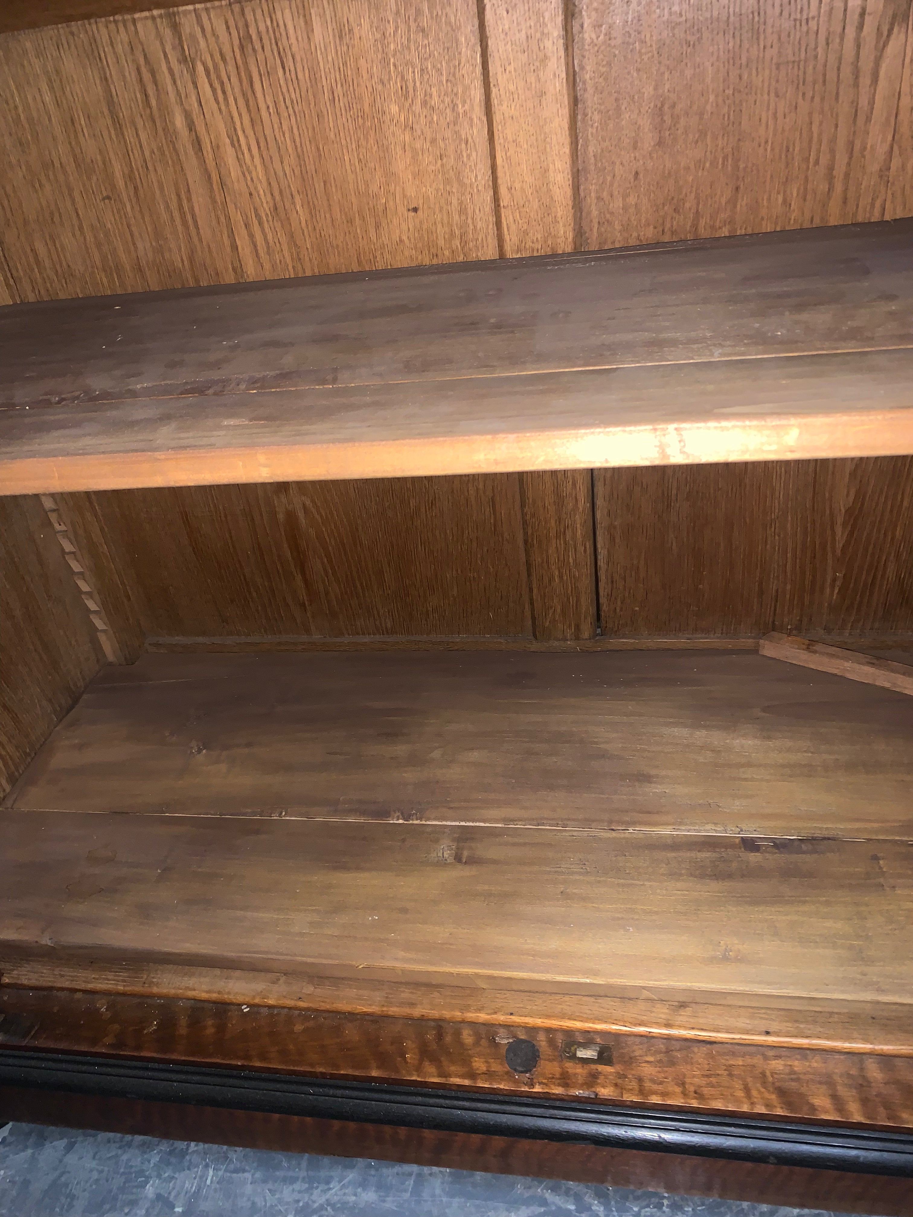 Antique French Walnut Cabinet missing glass pane