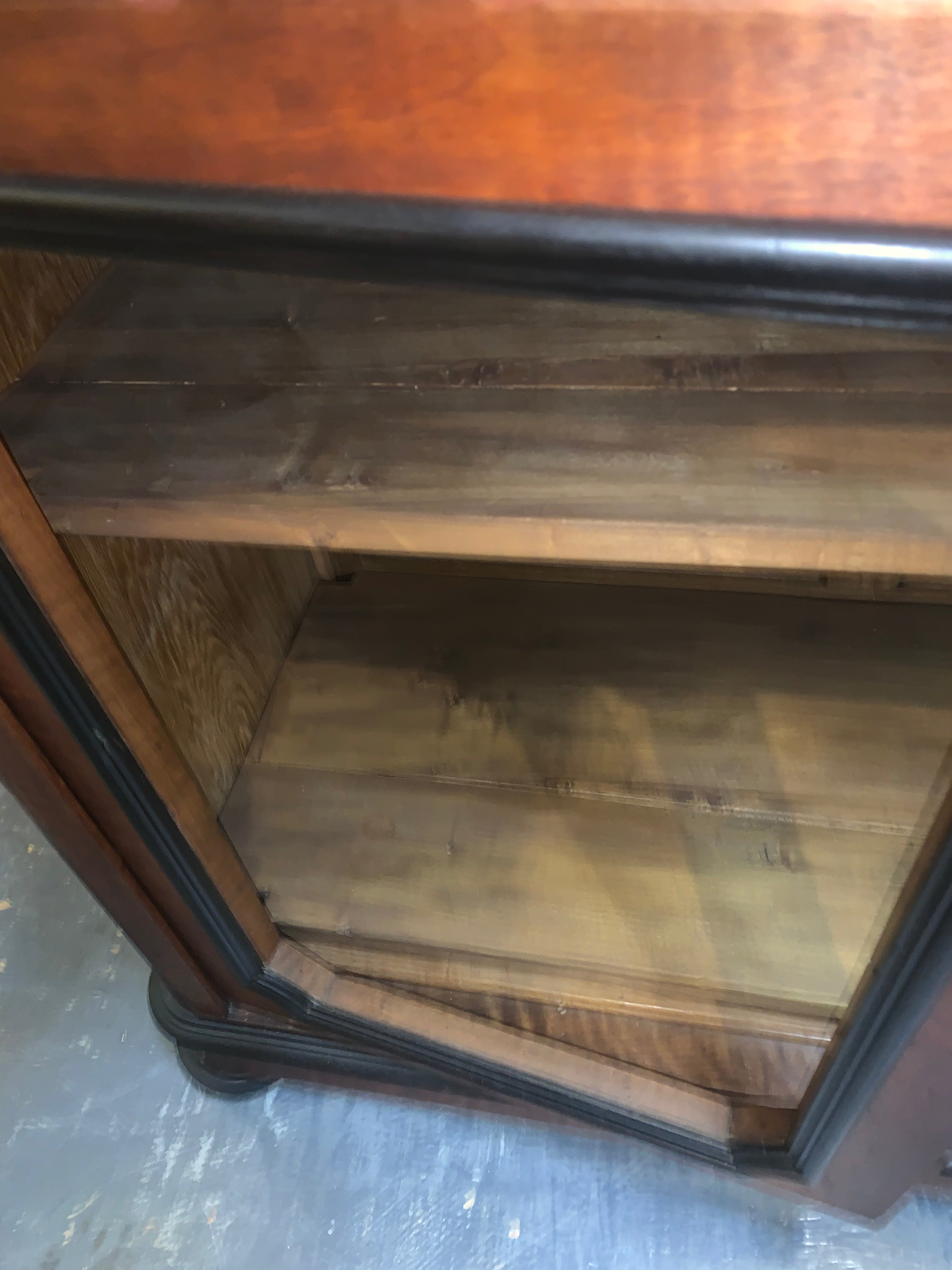 Antique French Walnut Cabinet missing glass pane