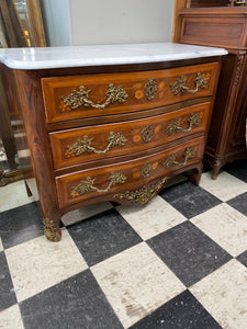 Louis XVI Inlaid Marble Top Chest from France C. 1920