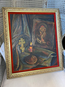 Antique Religious Oil Painting
