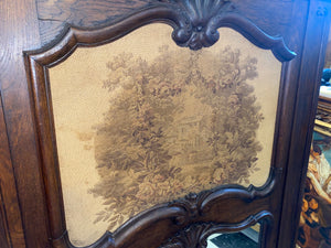 French Dark Oak Trumeau Mirror