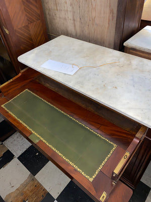 Marble Topped Louis Philippe Drop Front Desk C. 1920s