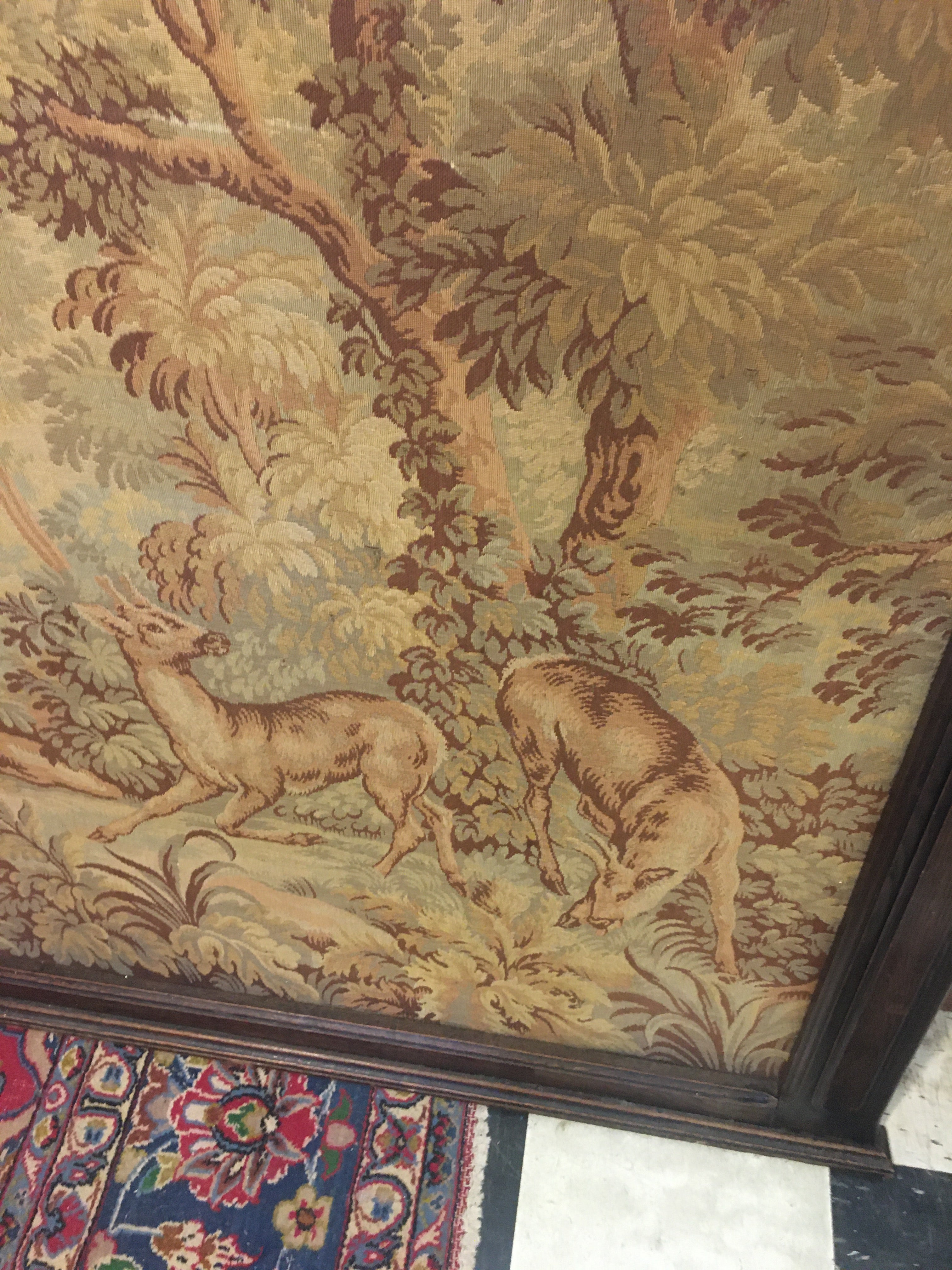 Large French Oak Framed Tapestry C.1920s