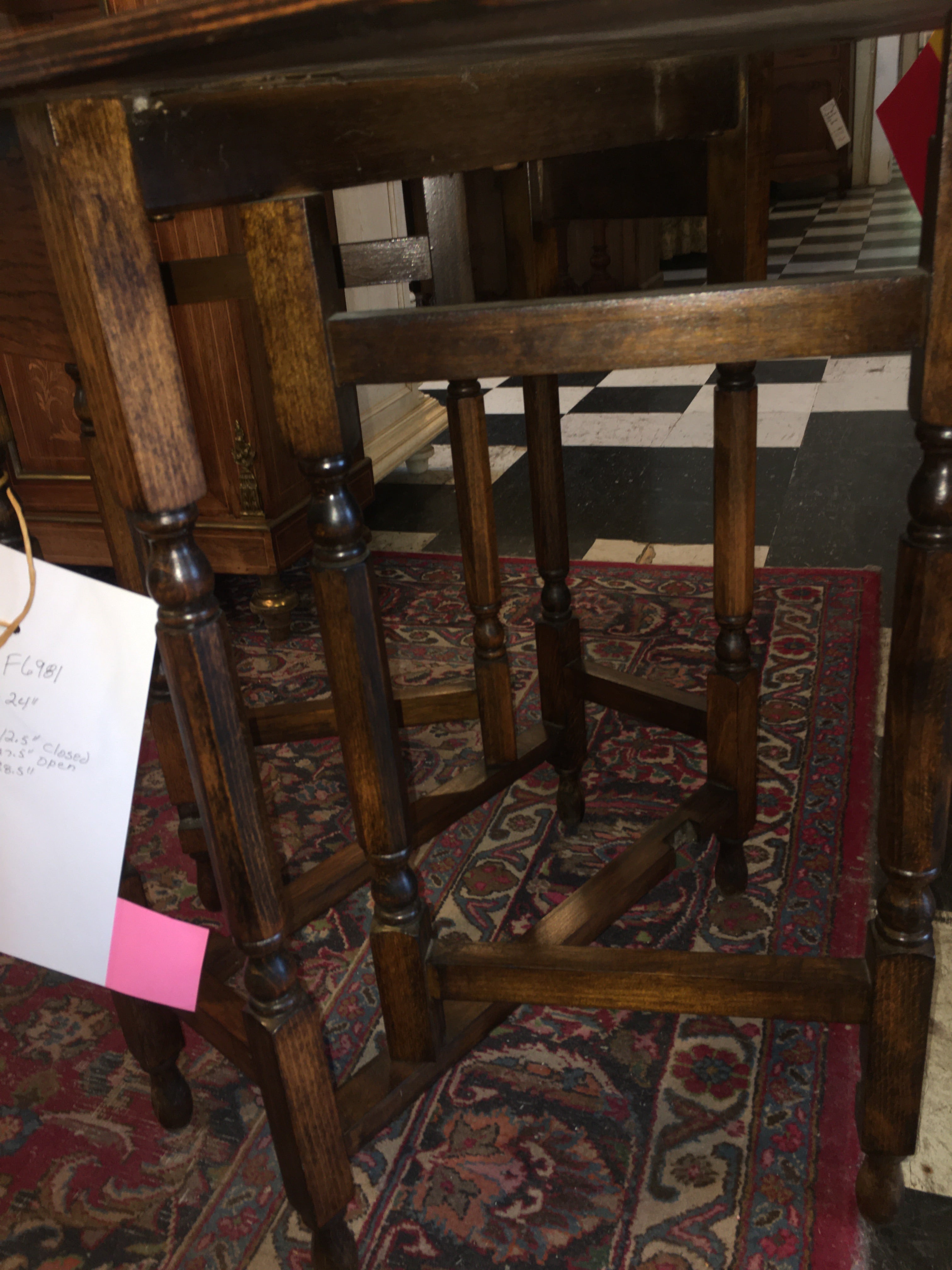Hard To Find RARE Petite Oak English Drop Leaf Table c.1920s