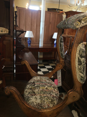 RARE French Walnut Multi Function Chair Flips Into Prayer Kneeler  c.1870s