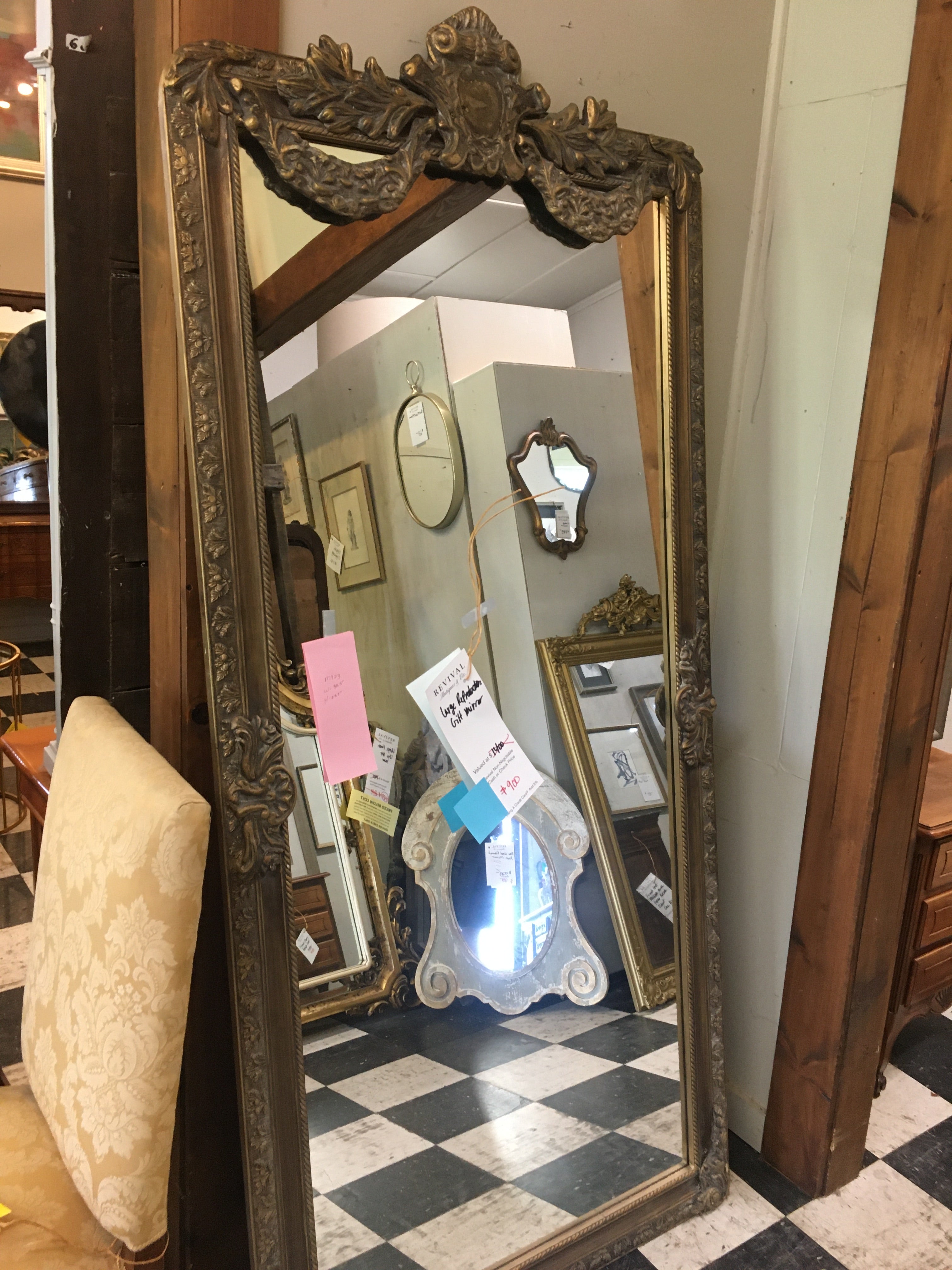 Large Reproduction Gilt Mirror