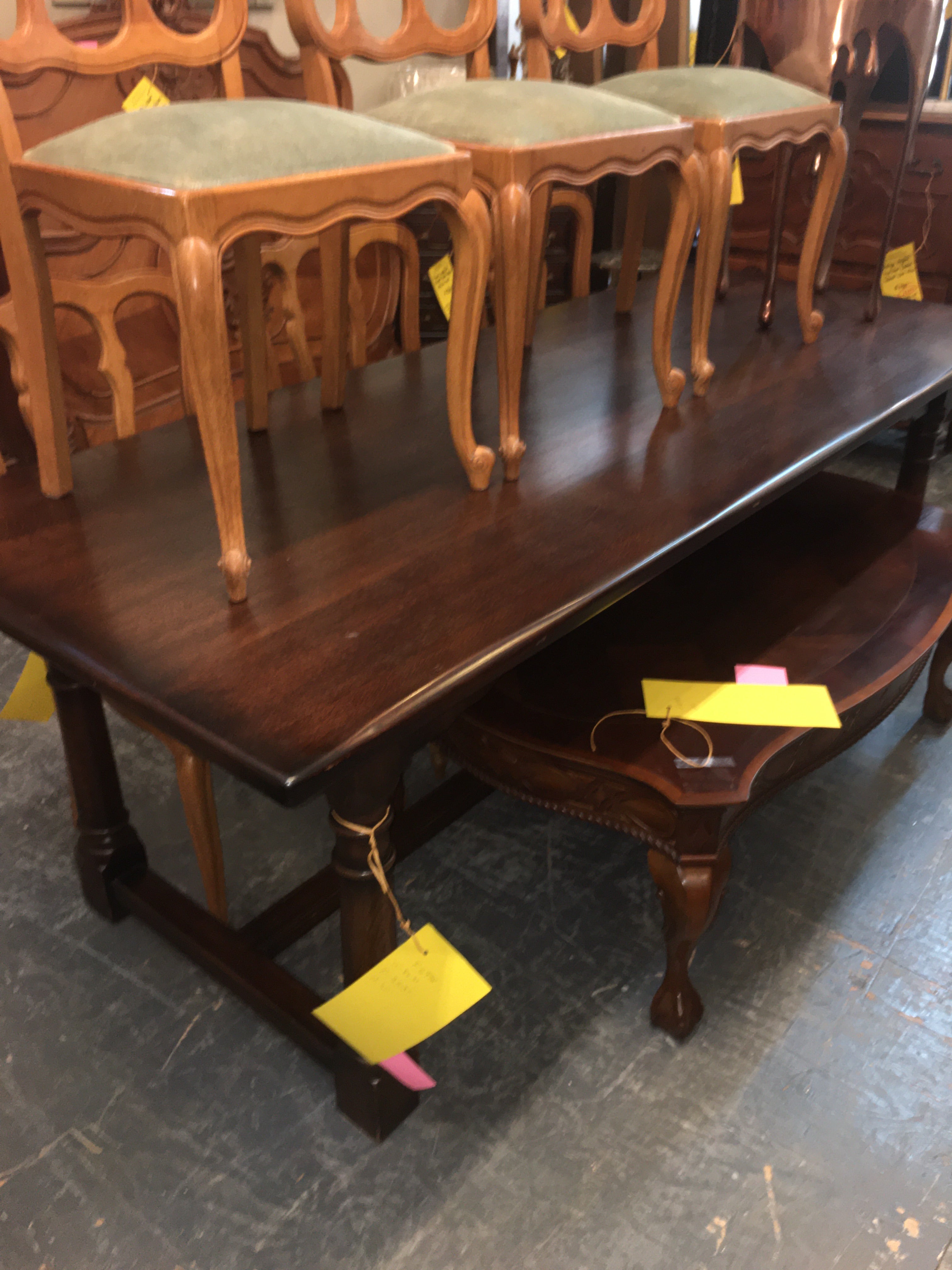 VINTAGE FRENCH FARM TABLE WITH SCRATCHES