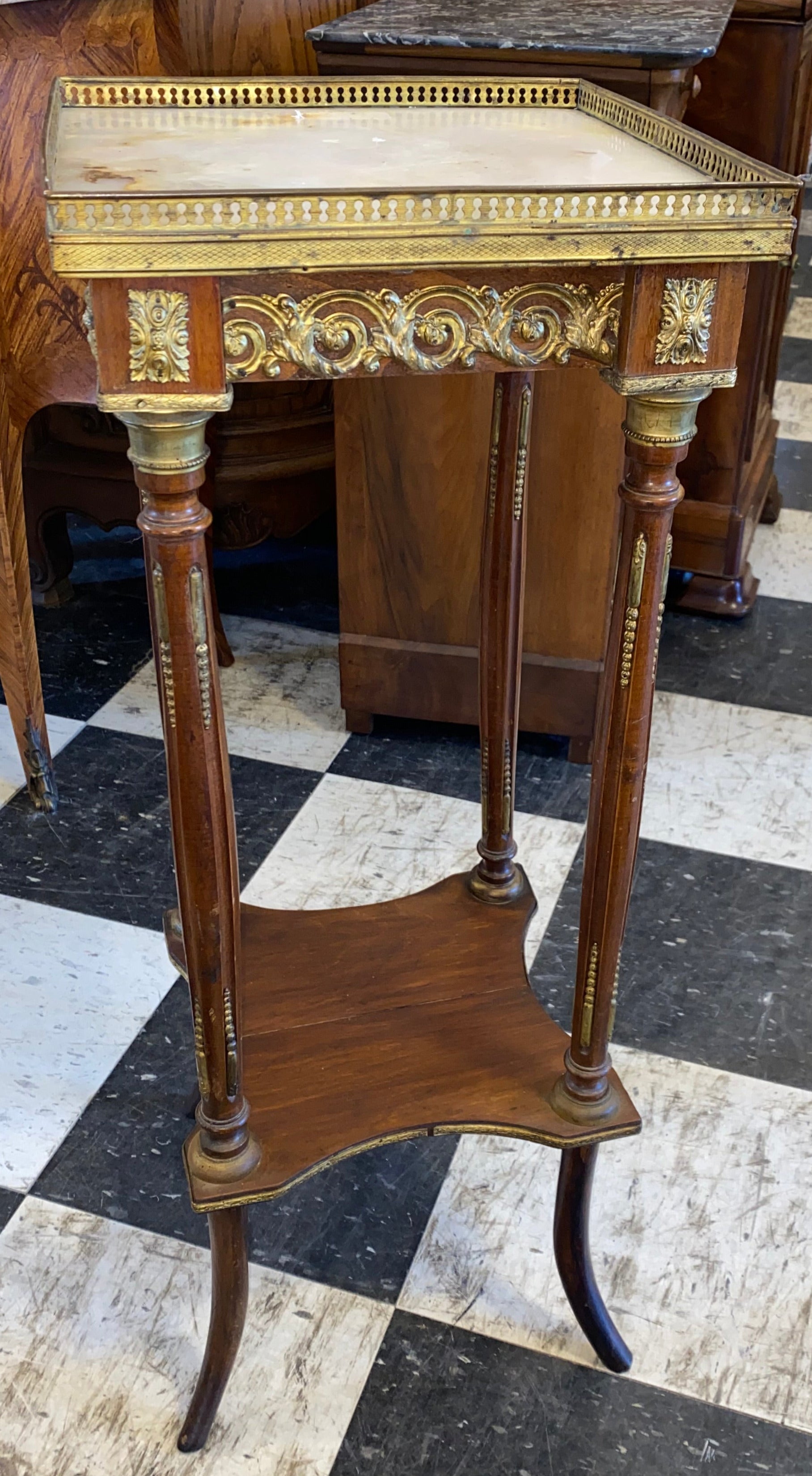 French Onyx Topped Plant Stand C. 1920s
