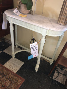 HARD TO FIND TALL CONSOLE TABLE MARBLE TOP FRENCH  c.1930s