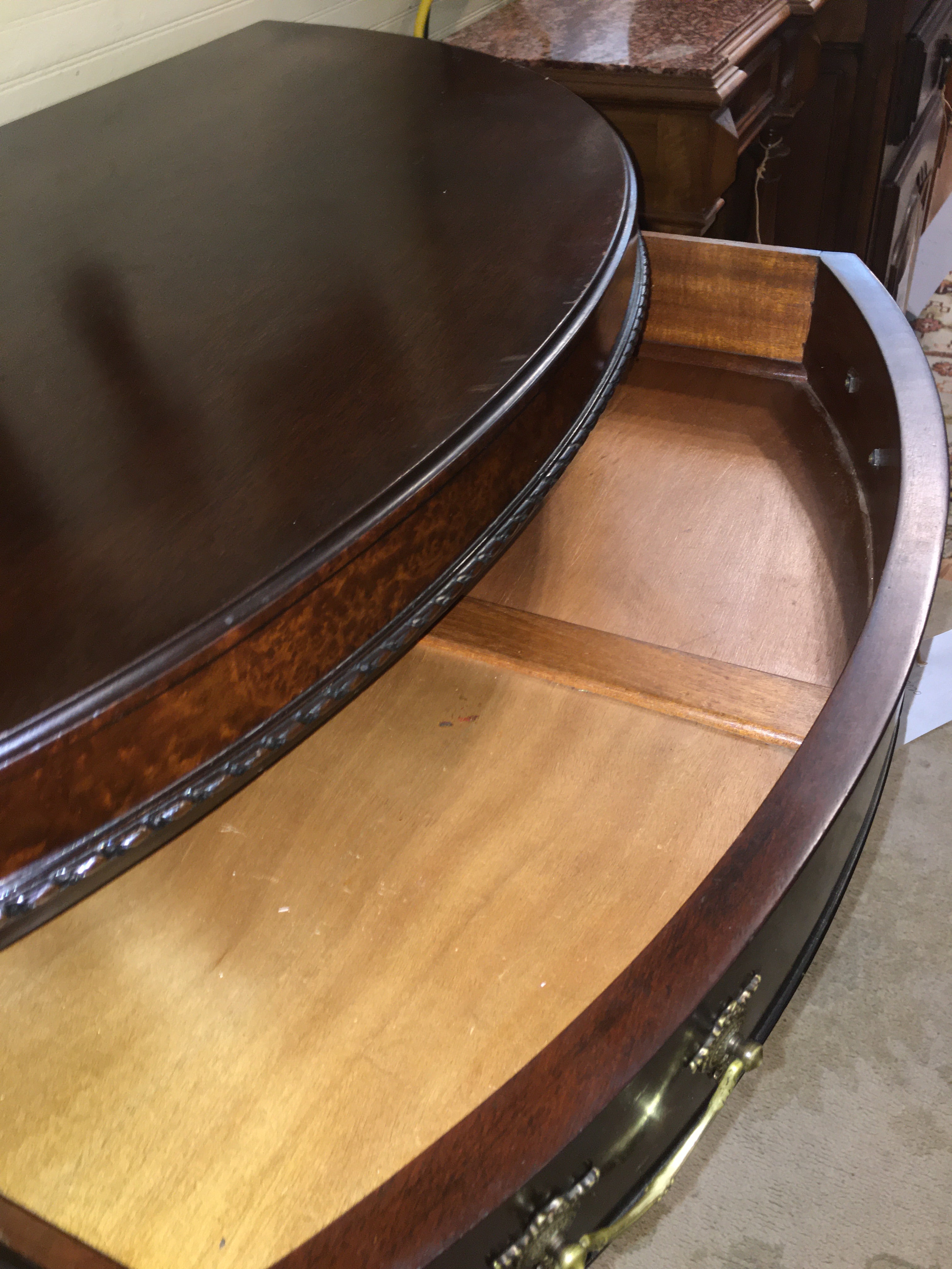 HARD TO FIND ENGLISH MAHOGANY DEMI LUNE CABINET  c.1930s
