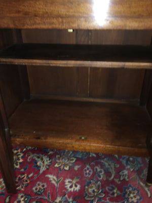 FRENCH MAHOGANY MARBLE TOP SECRETARY DROP FRONT DESK  c.1930s