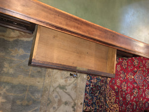 FRENCH CARVED OAK WRITING DESK  c.1900   "WEAR TO TOP"