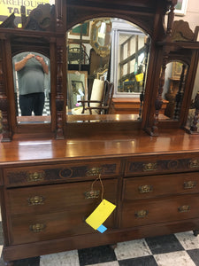 ENGLISH MAHOGANY MIRROR BACK SIDEBOARD  c.1920s