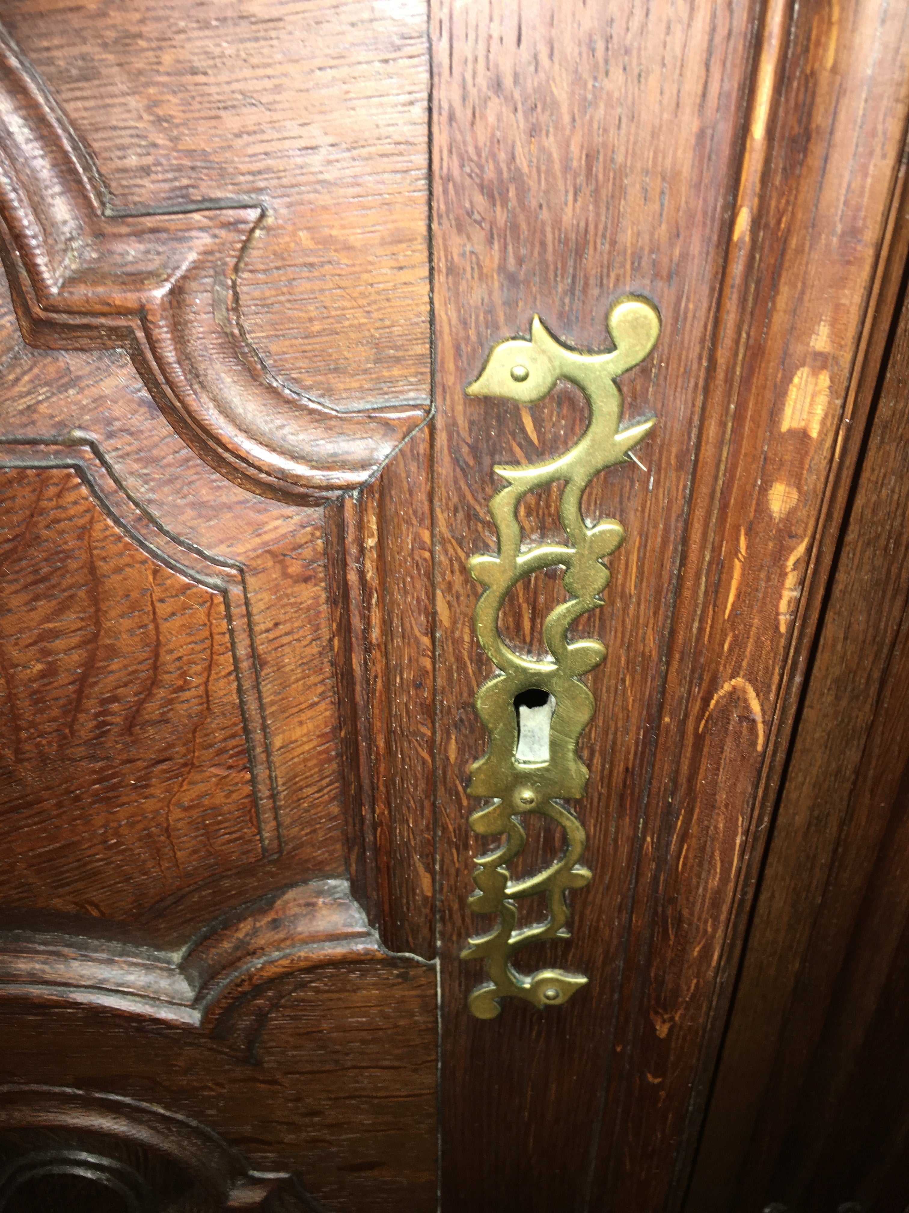 Louis XIV Style Oak Double Door French Armiore  c.1930s