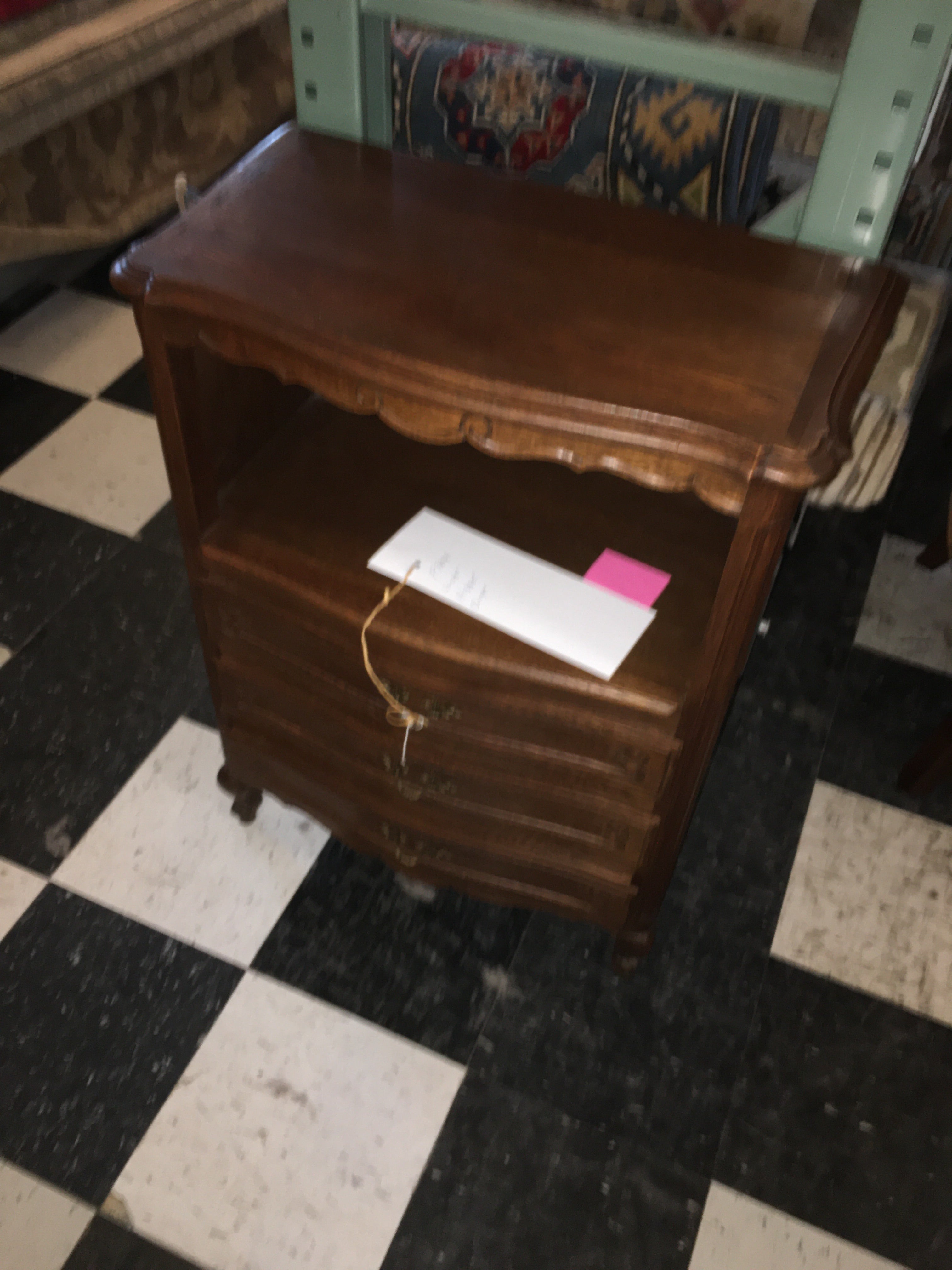 French Dark Oak Petite Cabinet  c.1940s