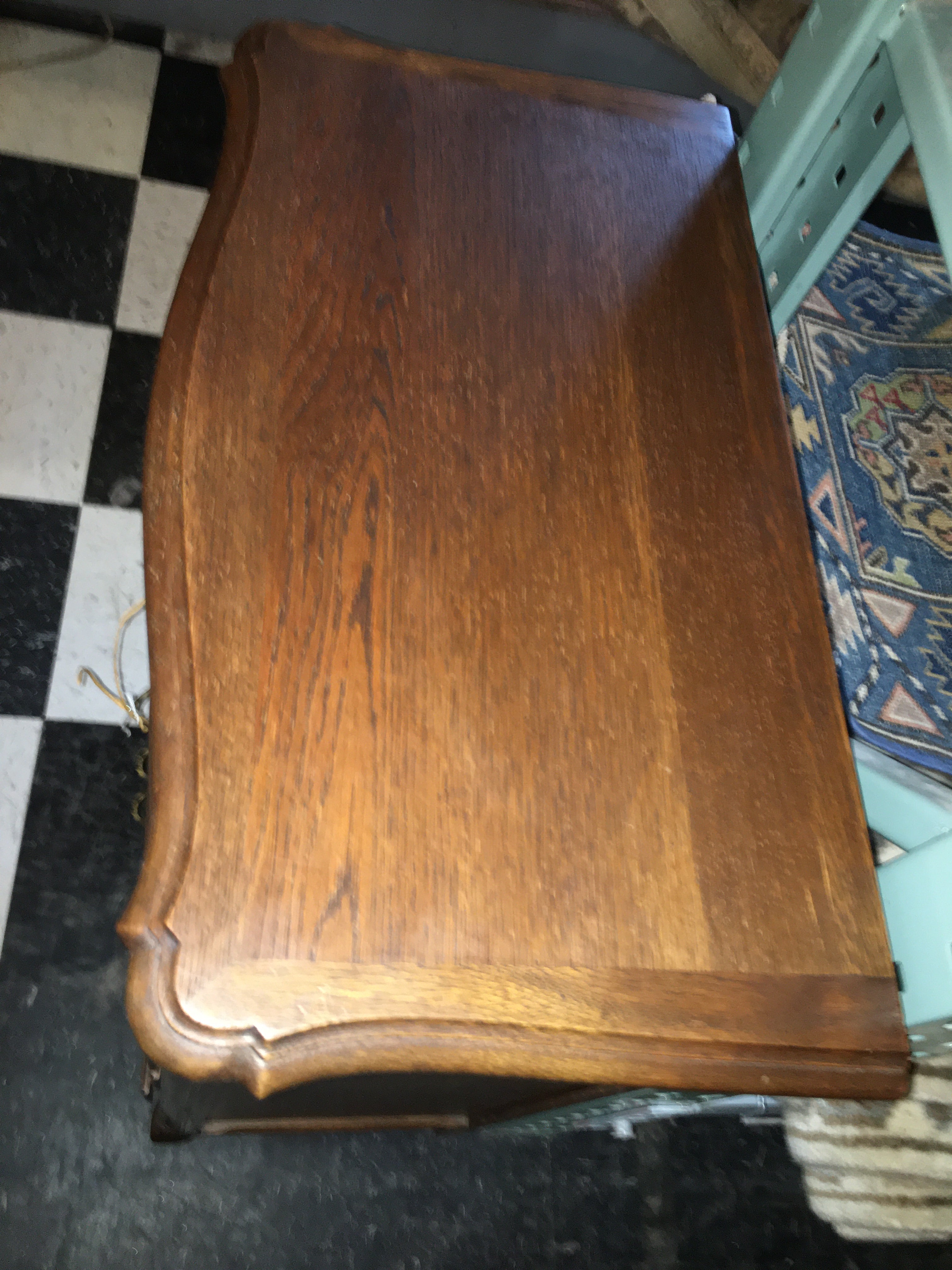 French Dark Oak Petite Cabinet  c.1940s