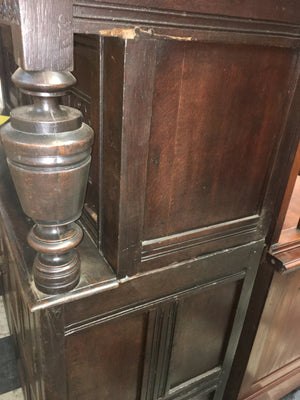 RENAISSANCE STYLE CARVED OAK COURT CUPBOARD c.1900