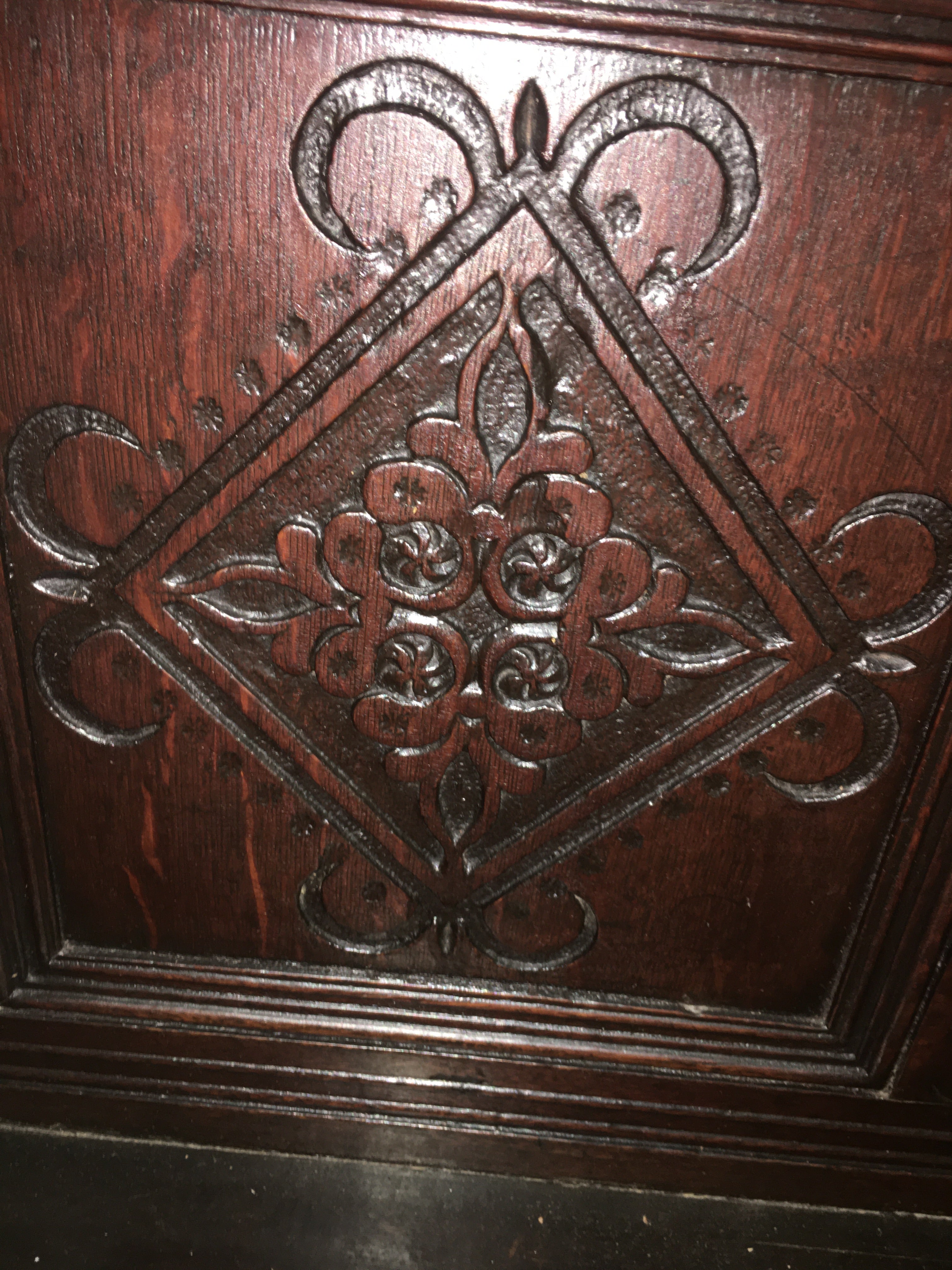 RENAISSANCE STYLE CARVED OAK COURT CUPBOARD c.1900