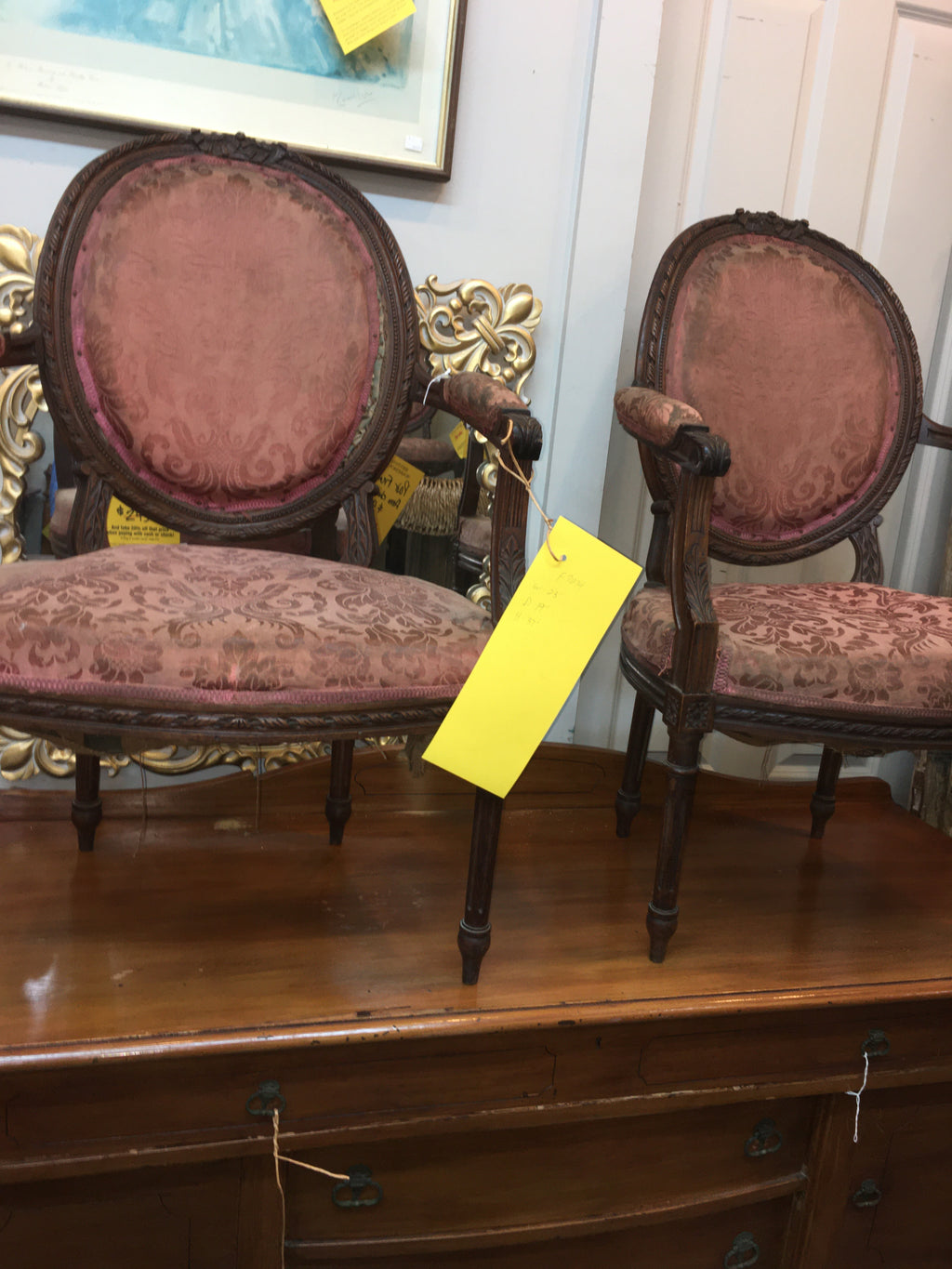 FRENCH PAIR ARM CHAIRS