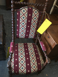 ANTIQUE BARLEY TWIST ARM CHAIR