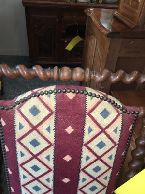ANTIQUE BARLEY TWIST ARM CHAIR
