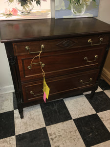FRENCH DIRECTIVE STYLE WALNUT CHEST circa 1930s (SCRATCHES TO TOP)