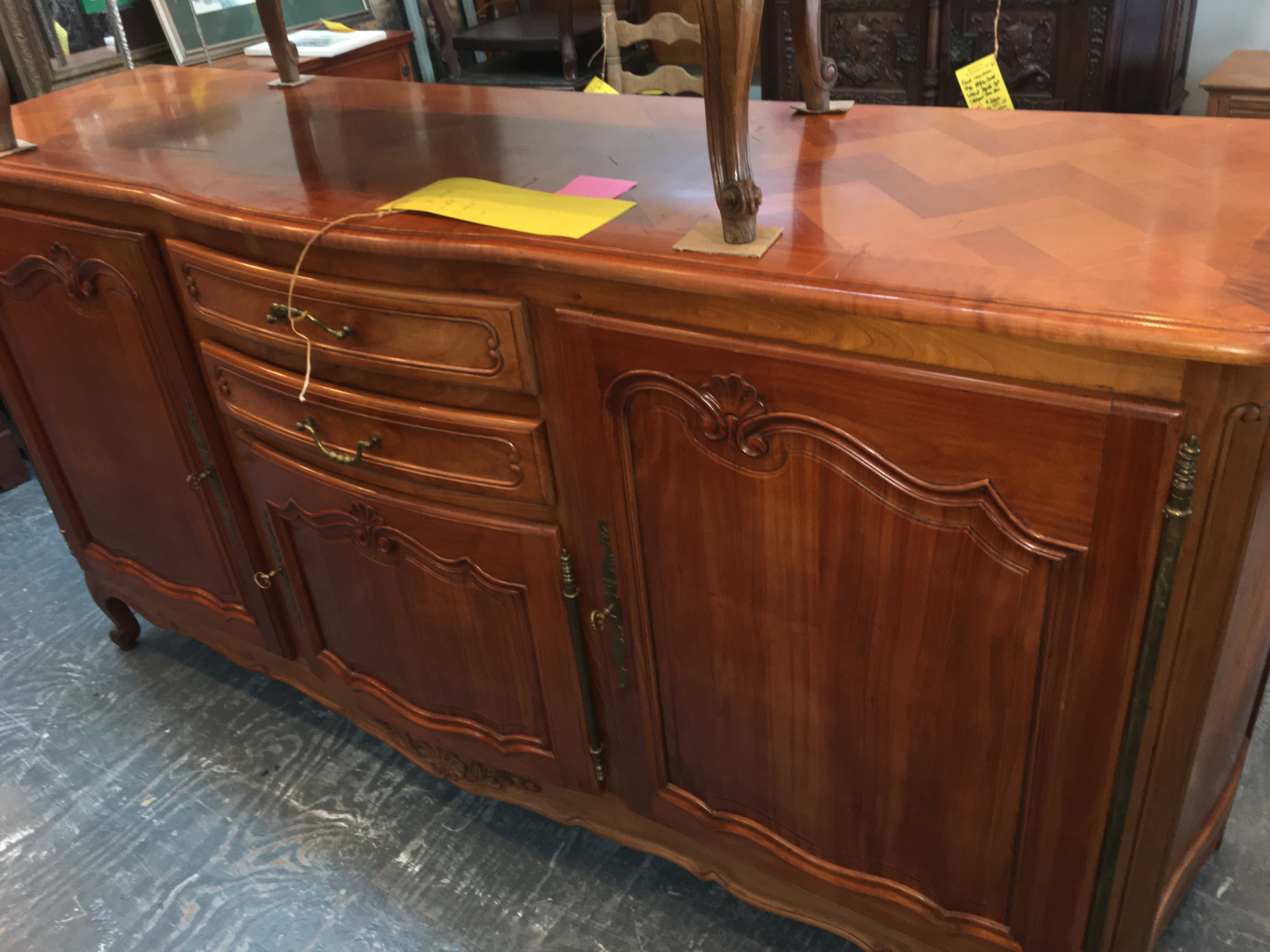COUNTRY FRENCH FRUITWOOD SIDEBOARD AS IS SCRATCHES c.1940s