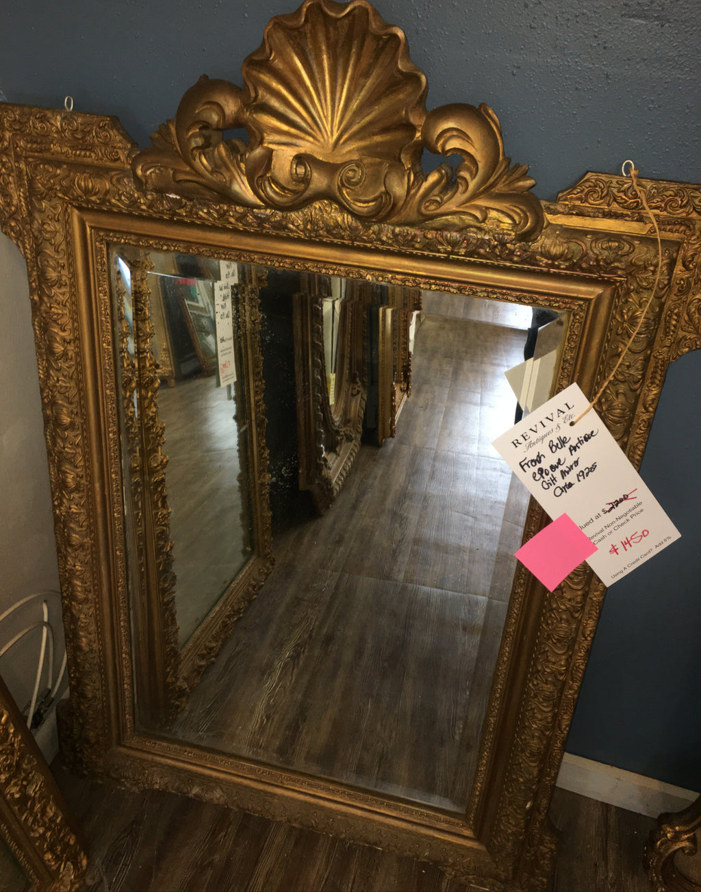 FRENCH BELLE EPOQUE ANTIQUE GILT MIRROR c.1920s